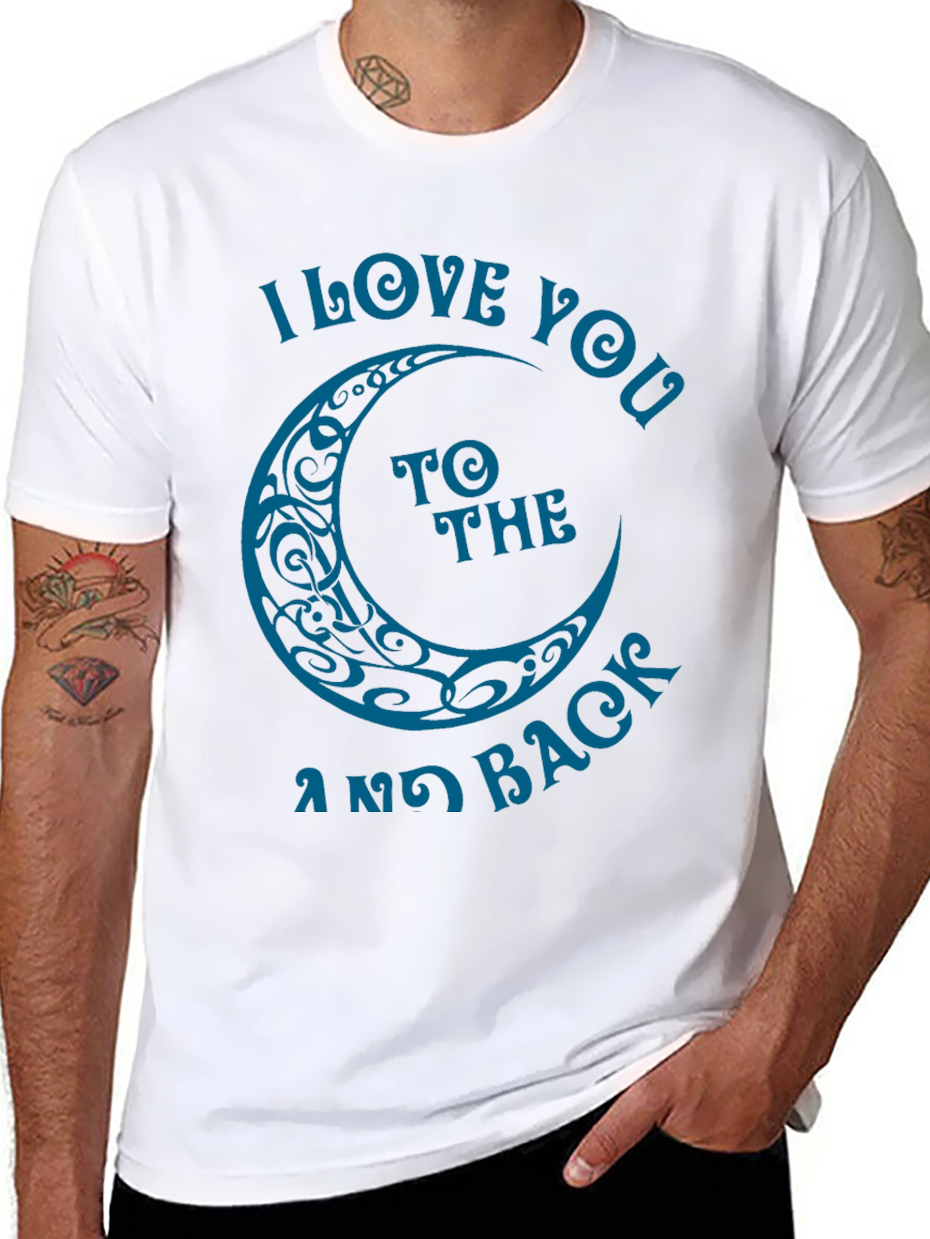 Black I Love You to the Moon and Back Graphic Tee view 8