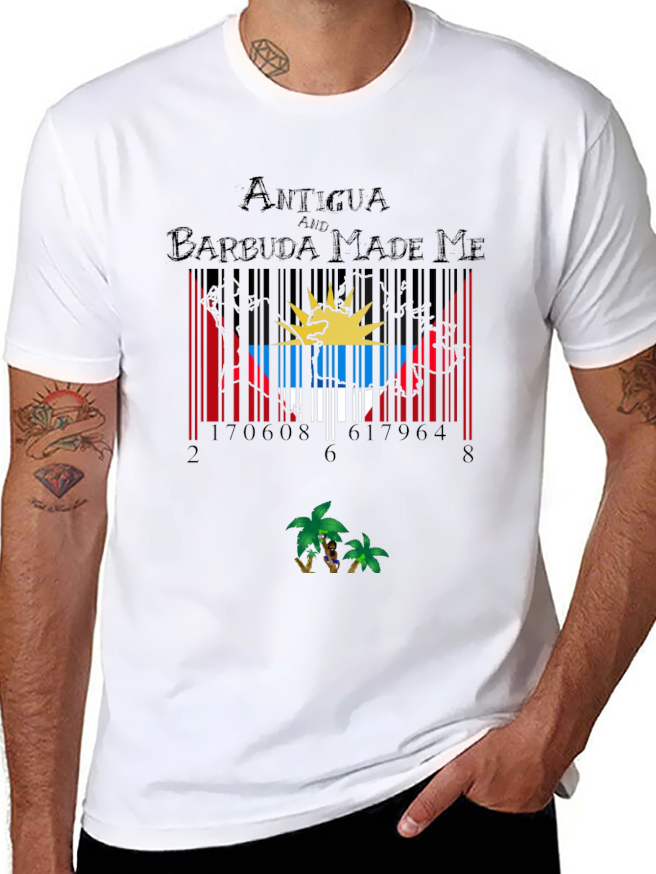 Antigua Barbuda Barcode T-Shirt - 8