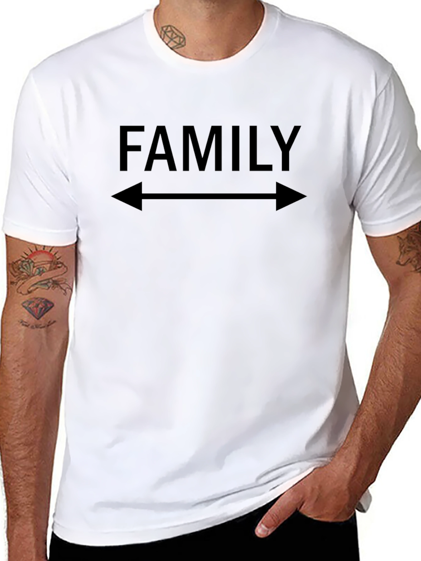Black Family Arrow Graphic T-Shirt - Mens Black Tee view 8