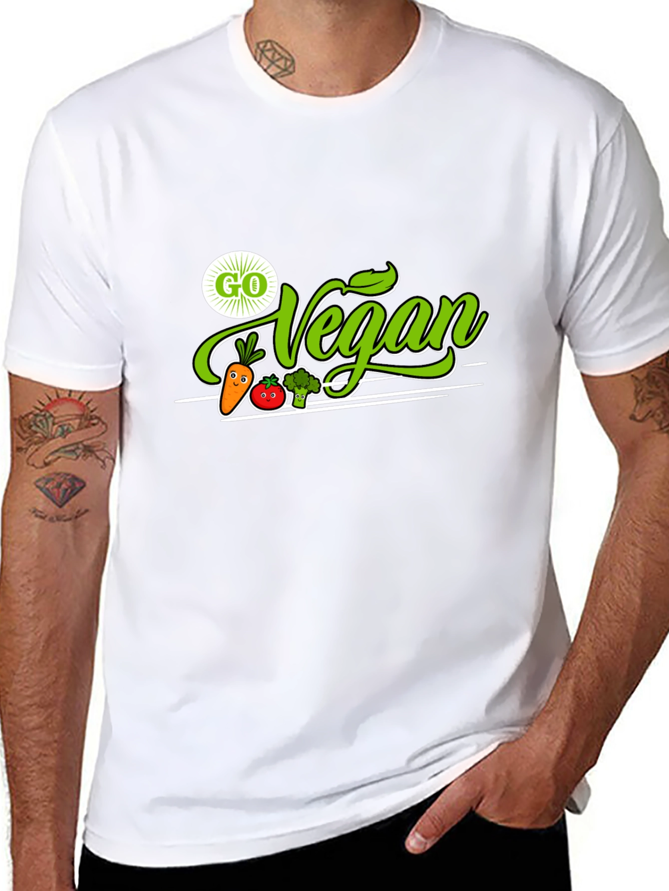 Black Go Vegan T-Shirt - Plant-Based Lifestyle Tee view 8