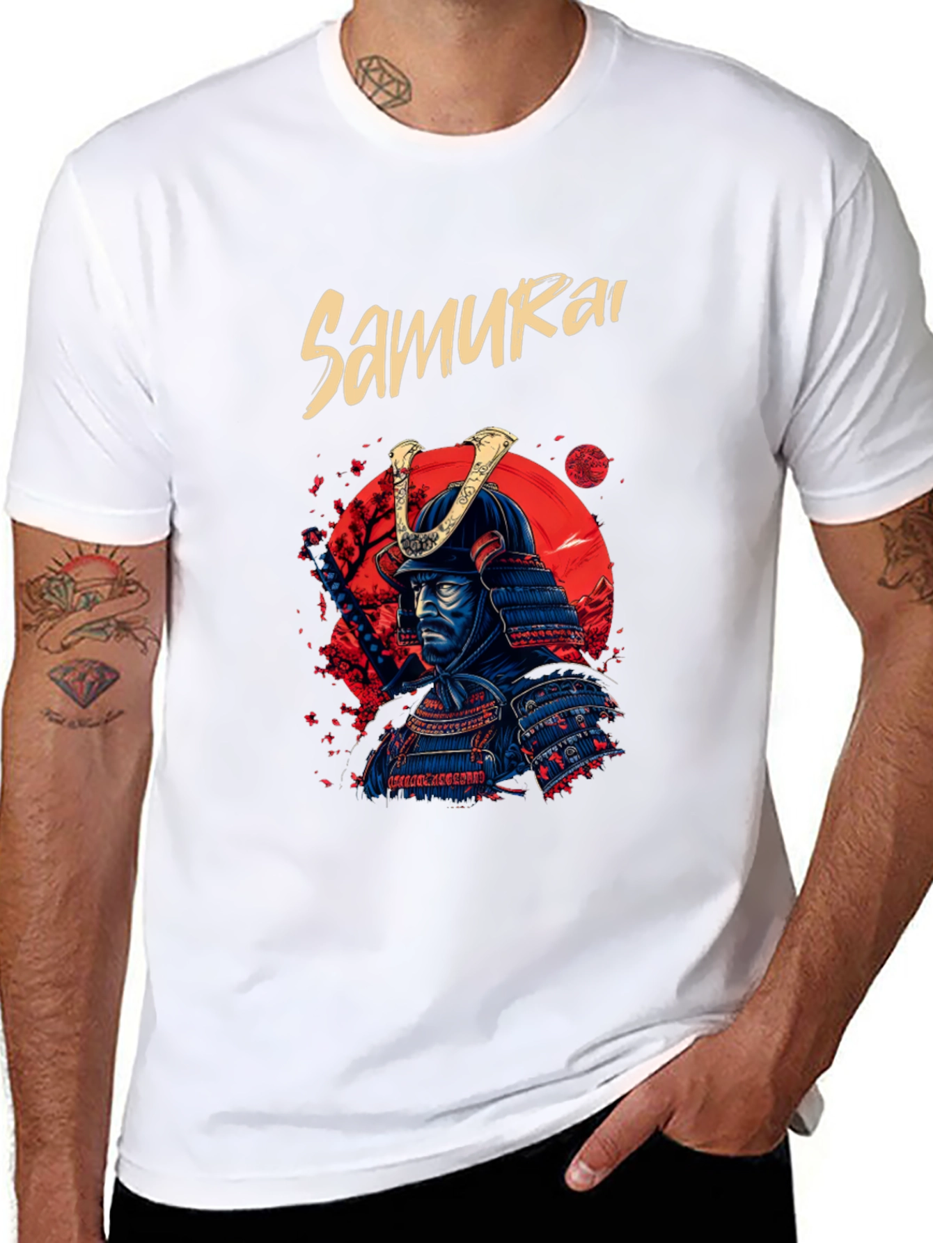 Black Samurai Warrior T-Shirt - Cool Graphic Tee view 8