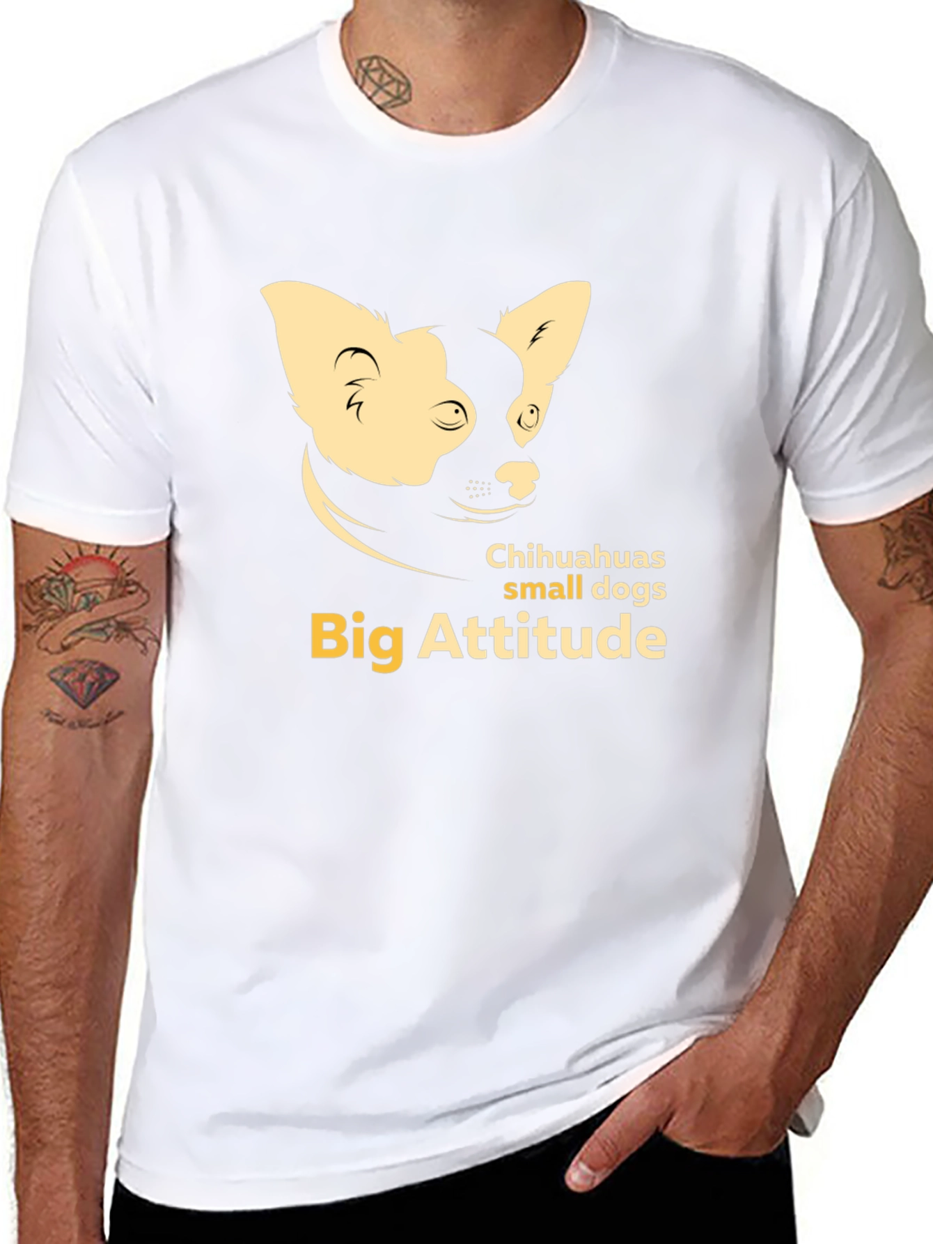 Black Chihuahua "Big Attitude" Graphic Tee view 8