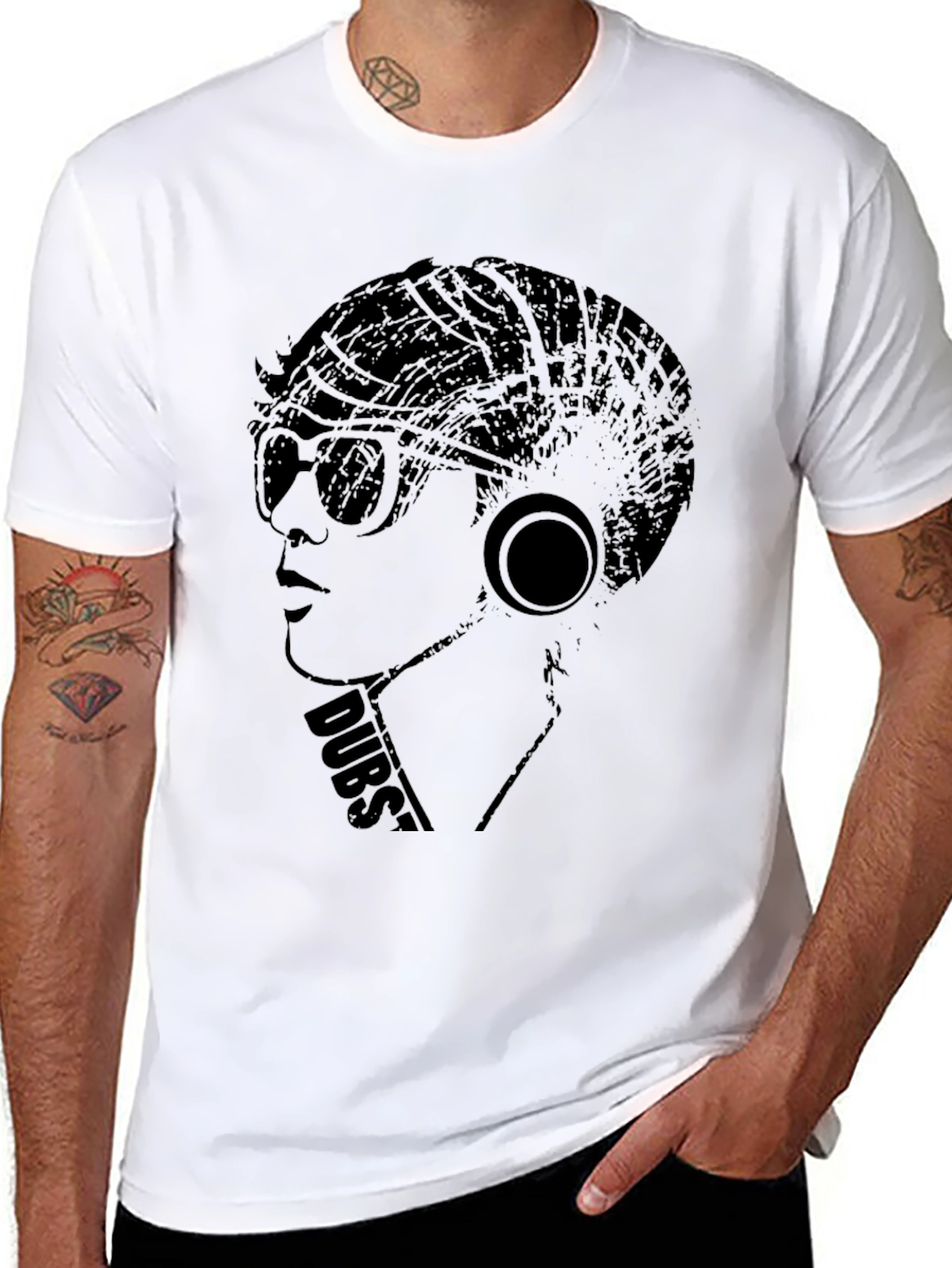 Black Dubstep Style Graphic Tee - Cool Black Shirt view 8