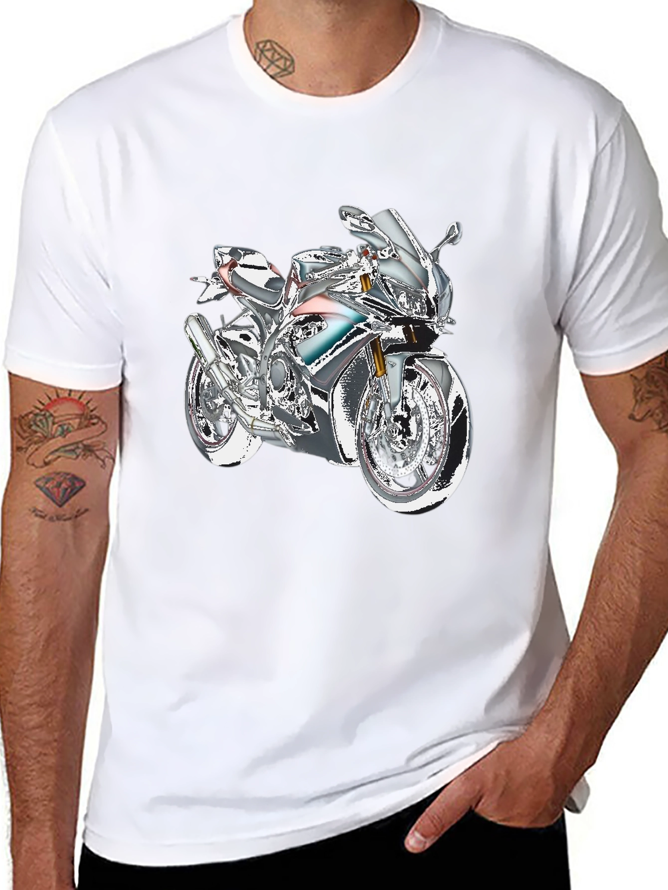 Black Motorcycle Graphic Tee - Ride in Style view 8