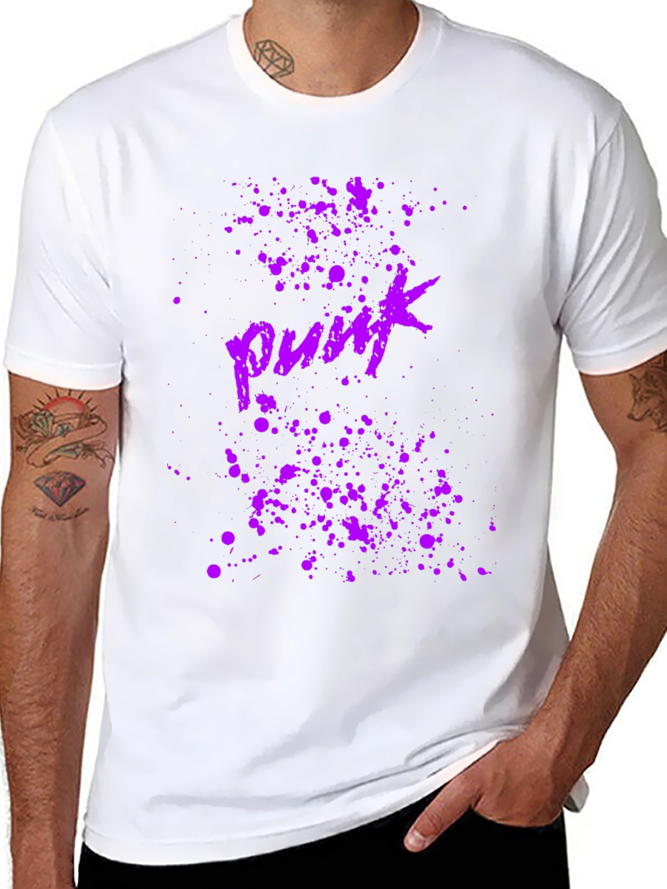Black Punk Splatter Graphic Tee view 8