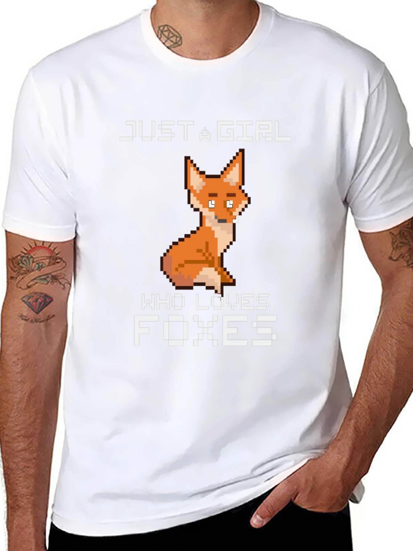 Black Just a Girl Who Loves Foxes T-Shirt view 8