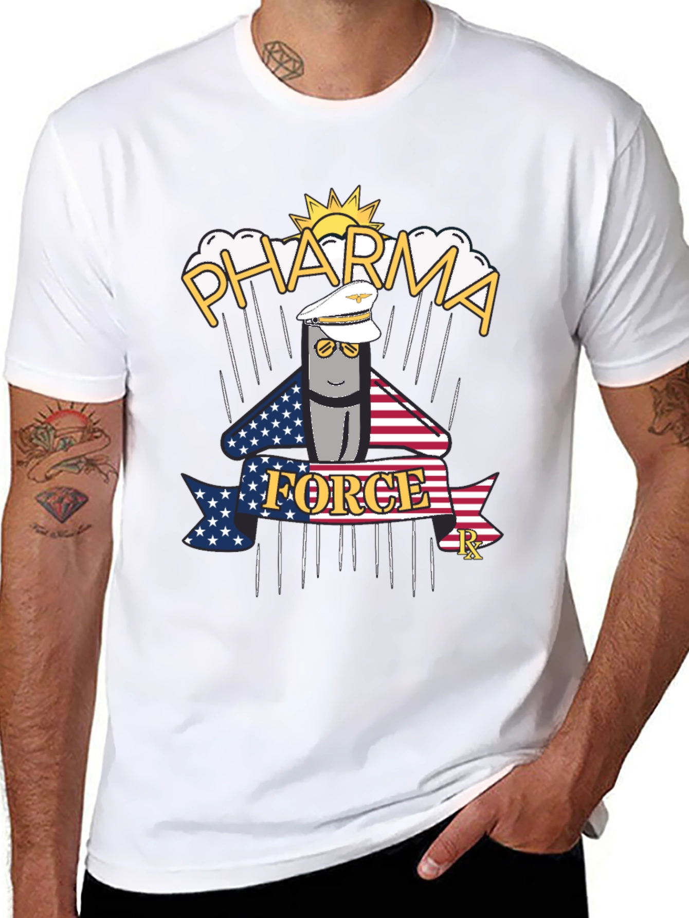 Black Pharma Force Graphic T-Shirt - Black view 8