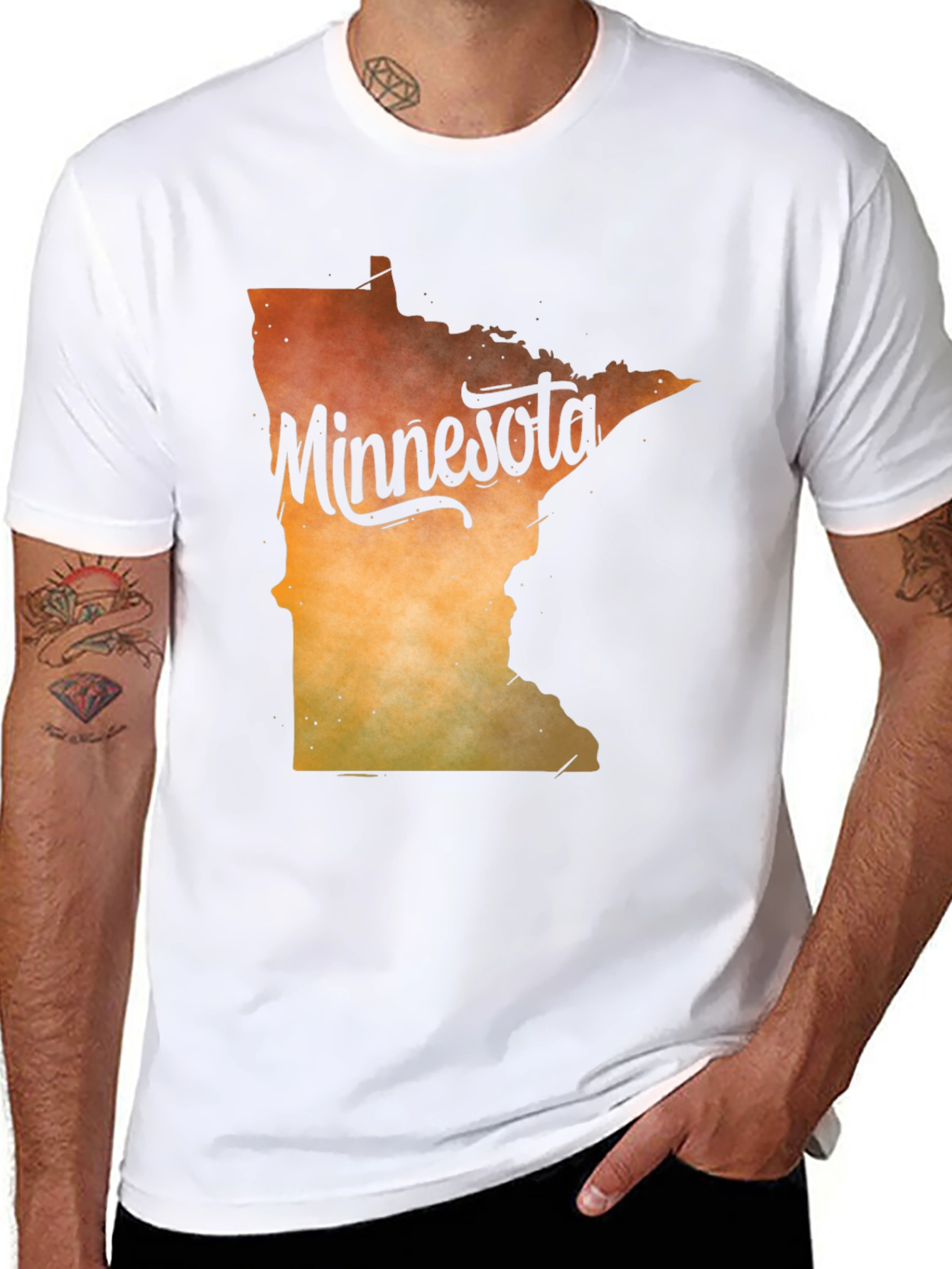 Black Minnesota State Outline Graphic T-Shirt view 8