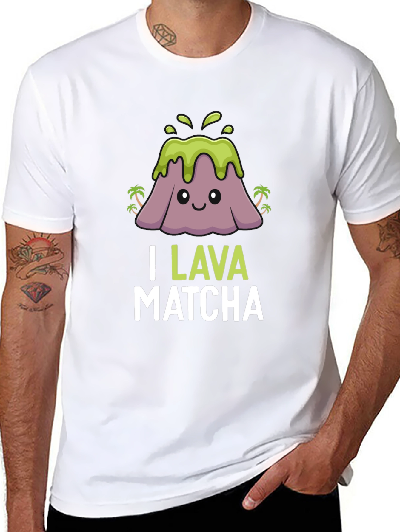 Black I Lava Matcha T-Shirt - Cute Kawaii Volcano Tee view 8