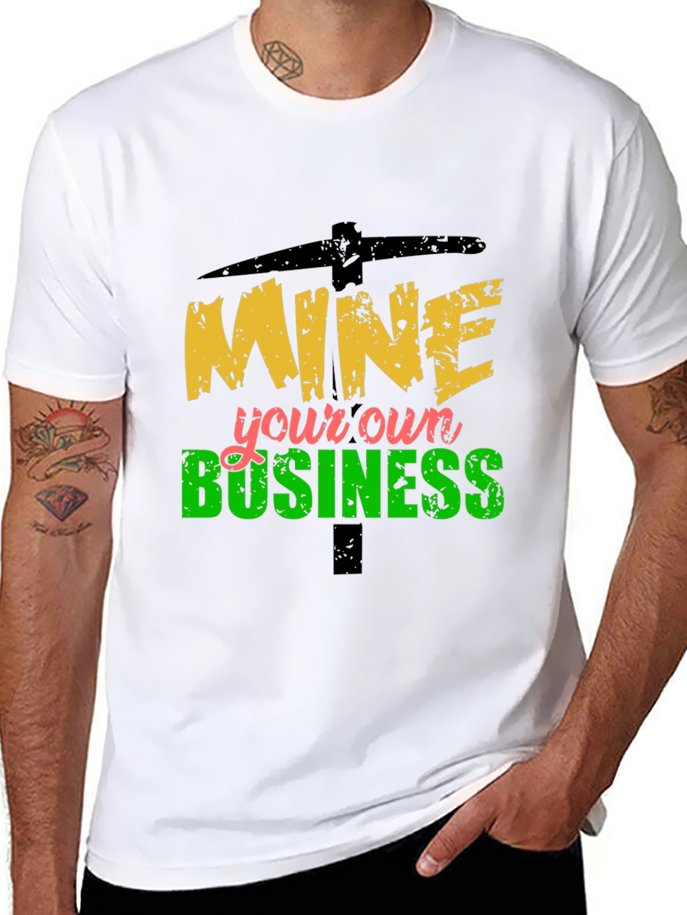 Black Mine Your Own Business Graphic Tee view 8