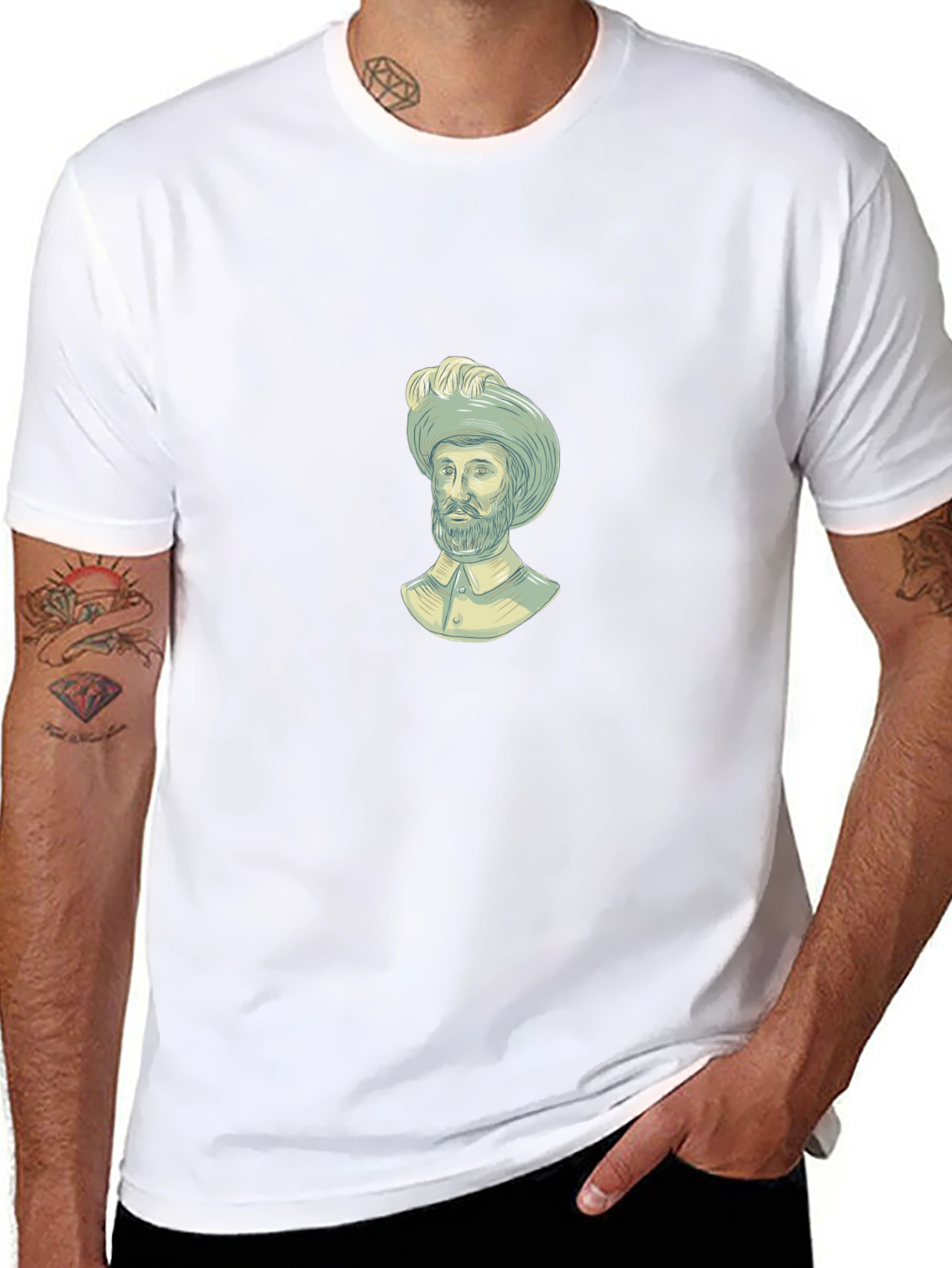 Vintage Portrait Graphic T-Shirt - Soft Cotton Blend - 8