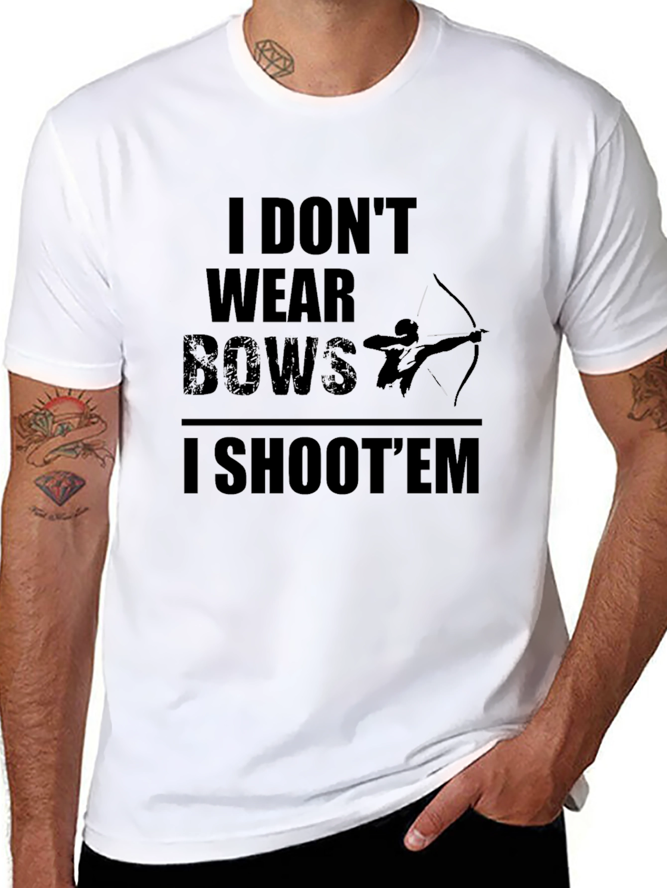 Black Archer T-Shirt - I Don't Wear Bows I Shoot 'Em view 8