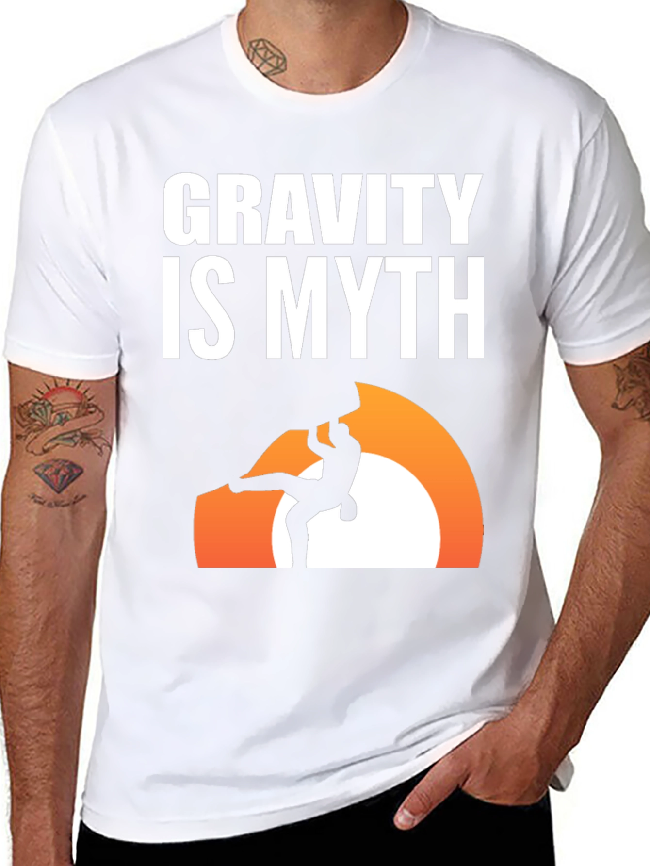 Black Gravity is Myth T-Shirt - Rock Climbing Design view 8