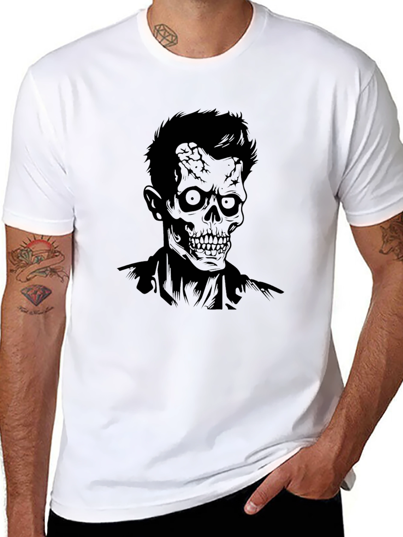 Black Zombie Graphic Black T-Shirt view 8