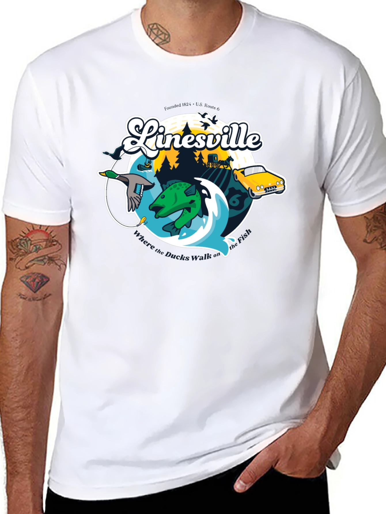 Black Linesville Graphic T-Shirt view 8