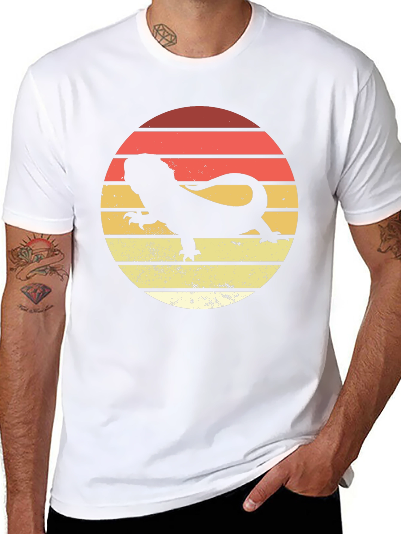 Black Bearded Dragon Sunset T-Shirt view 8