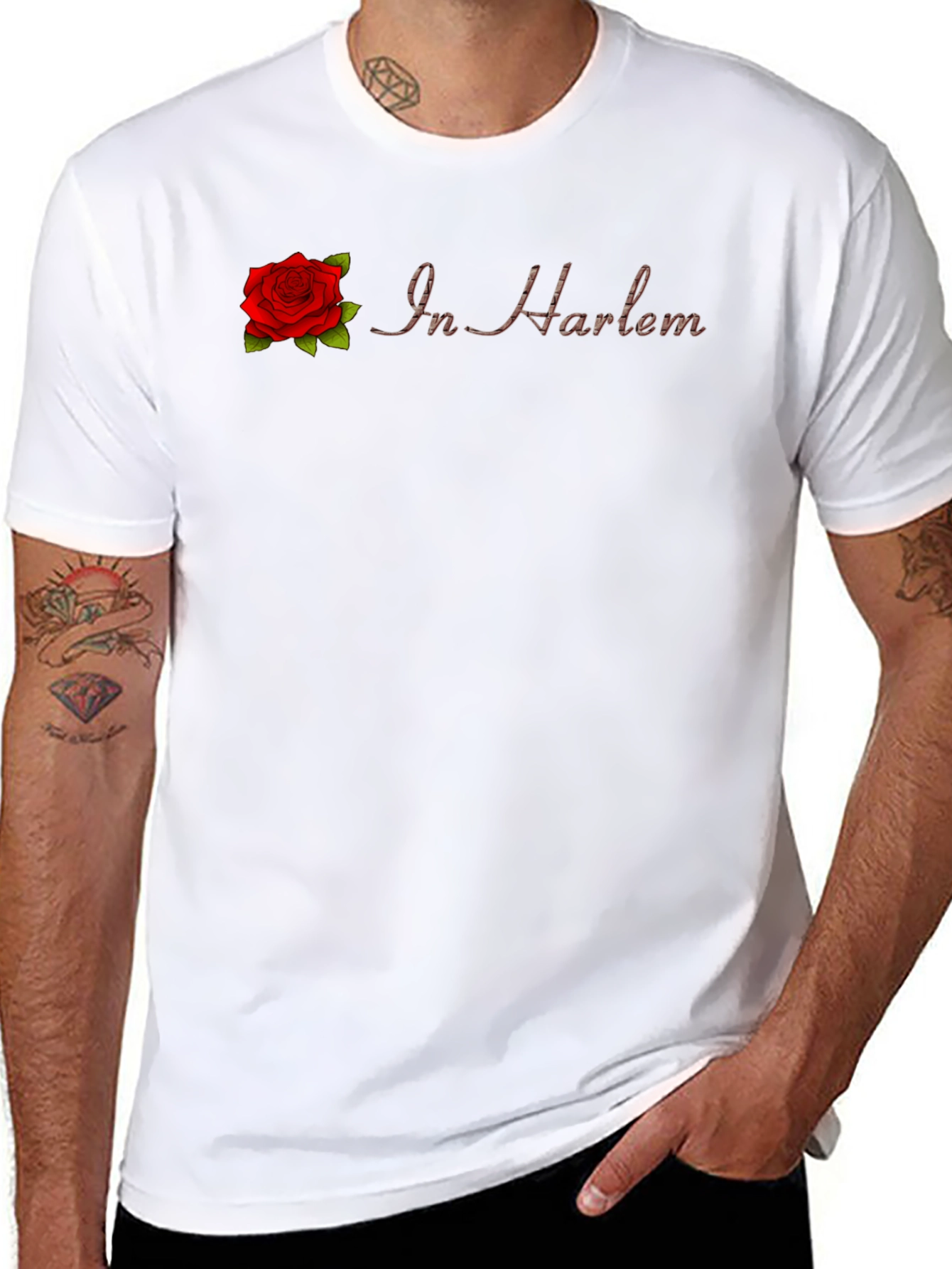 Black In Harlem Rose Graphic T-Shirt view 8