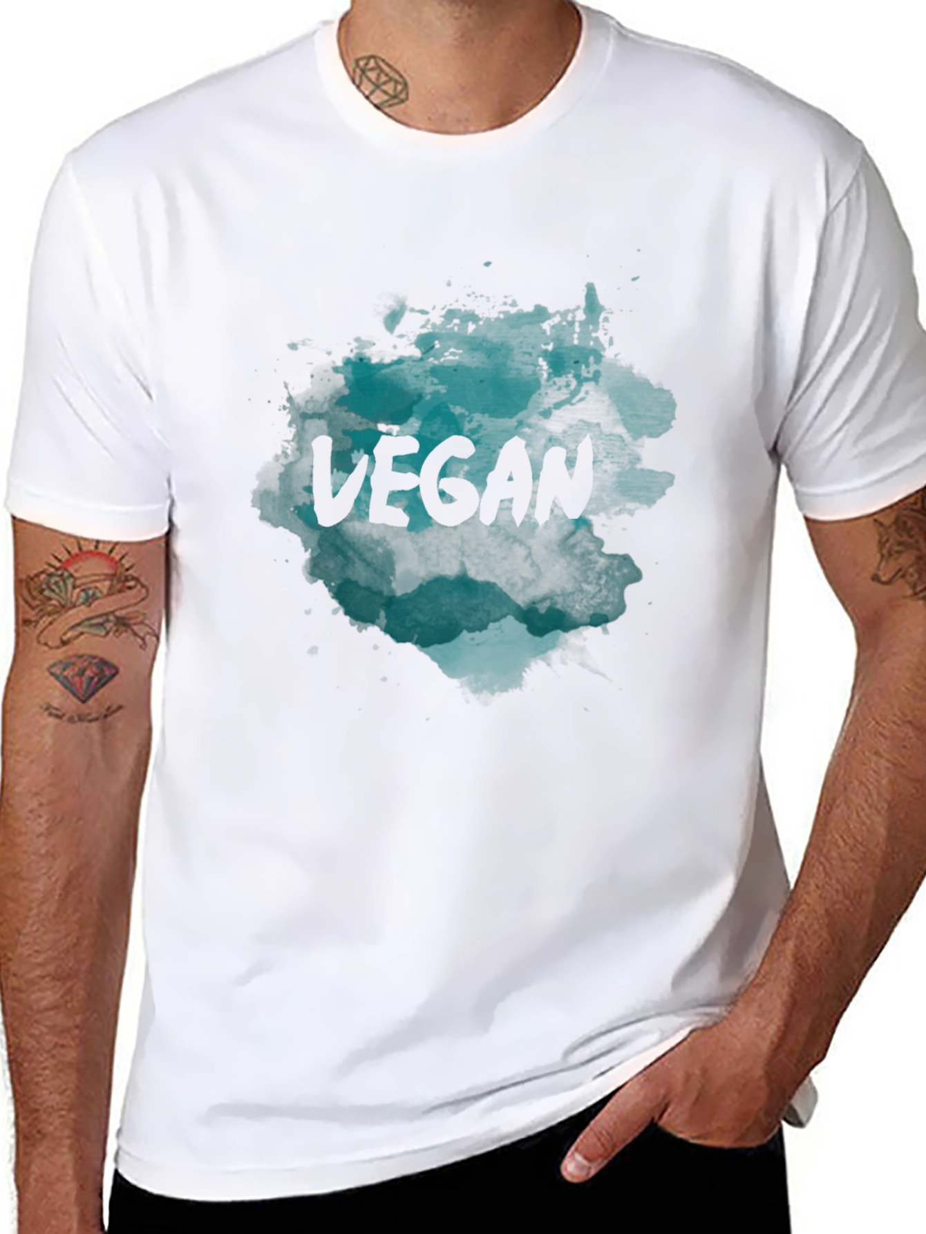 Black Vegan Graphic T-Shirt - Men's Black Tee view 8