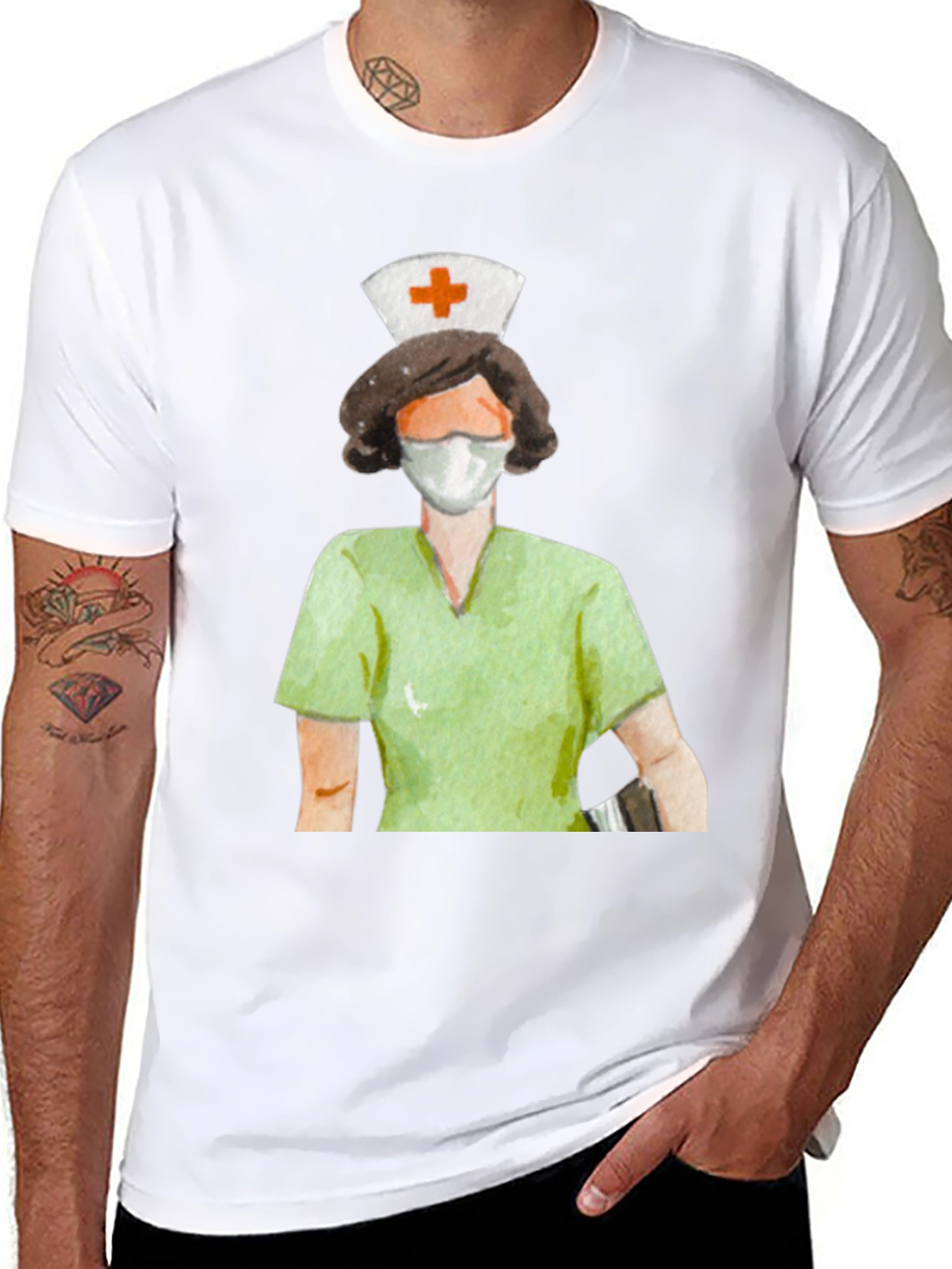 Black Nurse Graphic Tee - Unisex Short Sleeve T-Shirt view 8