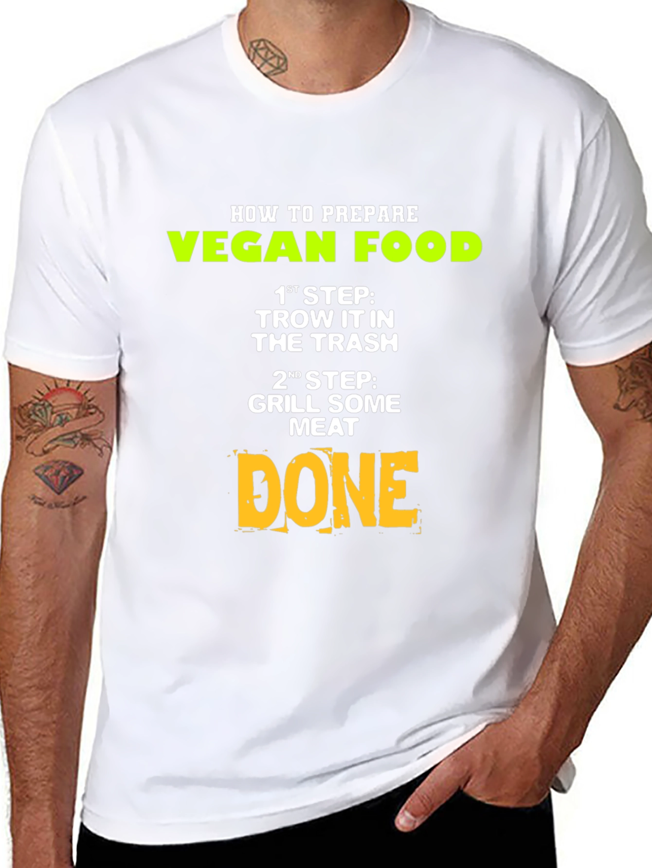 Black Funny Vegan T-Shirt: How to Prepare Vegan Food view 8