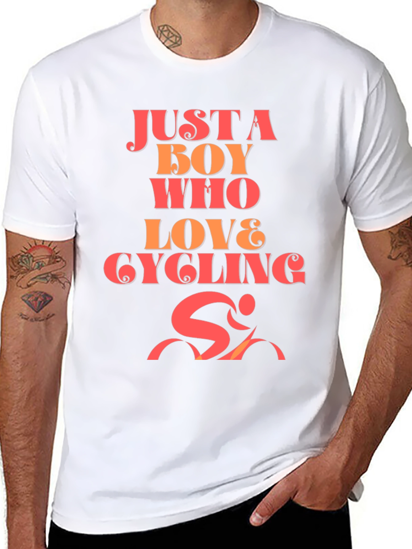 Black Boy Who Loves Cycling Graphic T-Shirt view 8