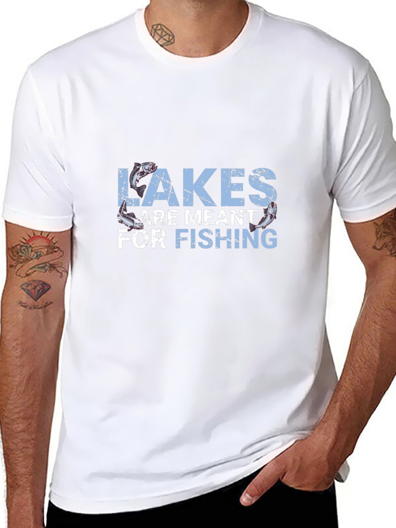 Black Lakes Are Meant for Fishing Graphic T-Shirt view 8