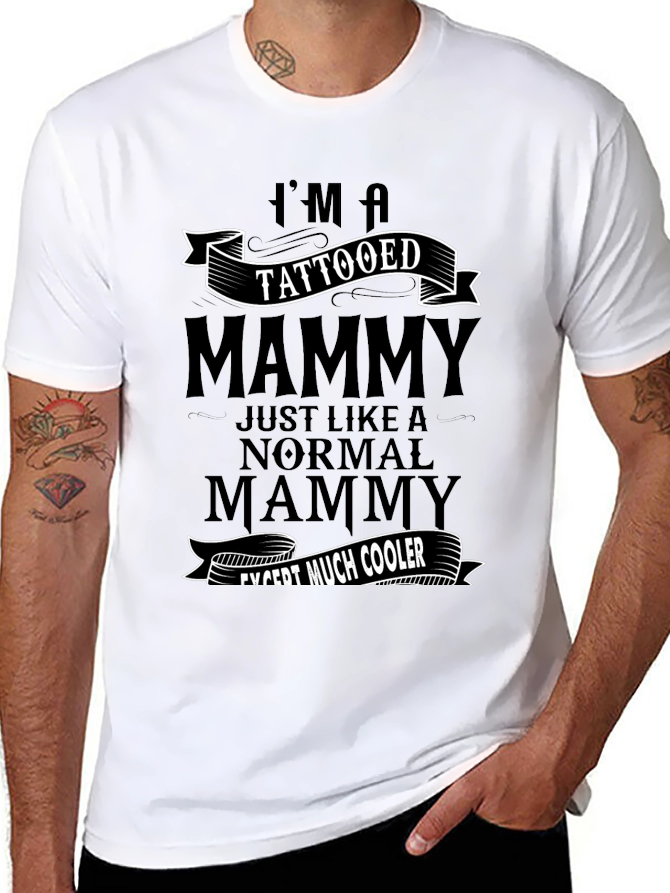 Black Tattooed Mammy Graphic Tee - Cool Mom Shirt view 8