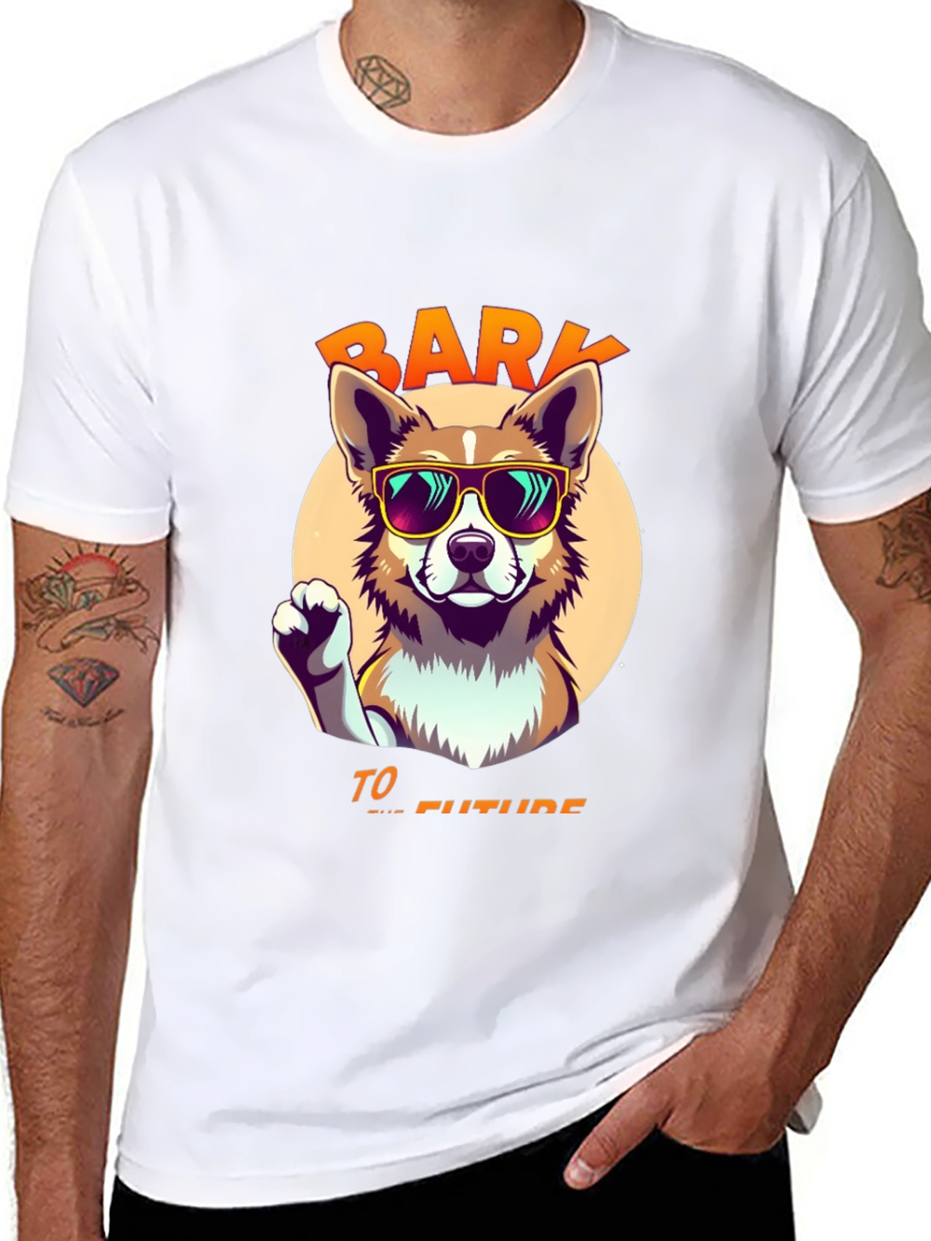Black Bark to the Future Dog T-Shirt view 8