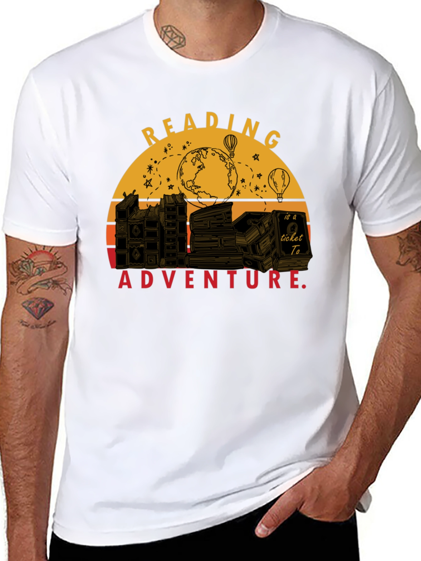 Black Reading is Adventure T-Shirt view 8