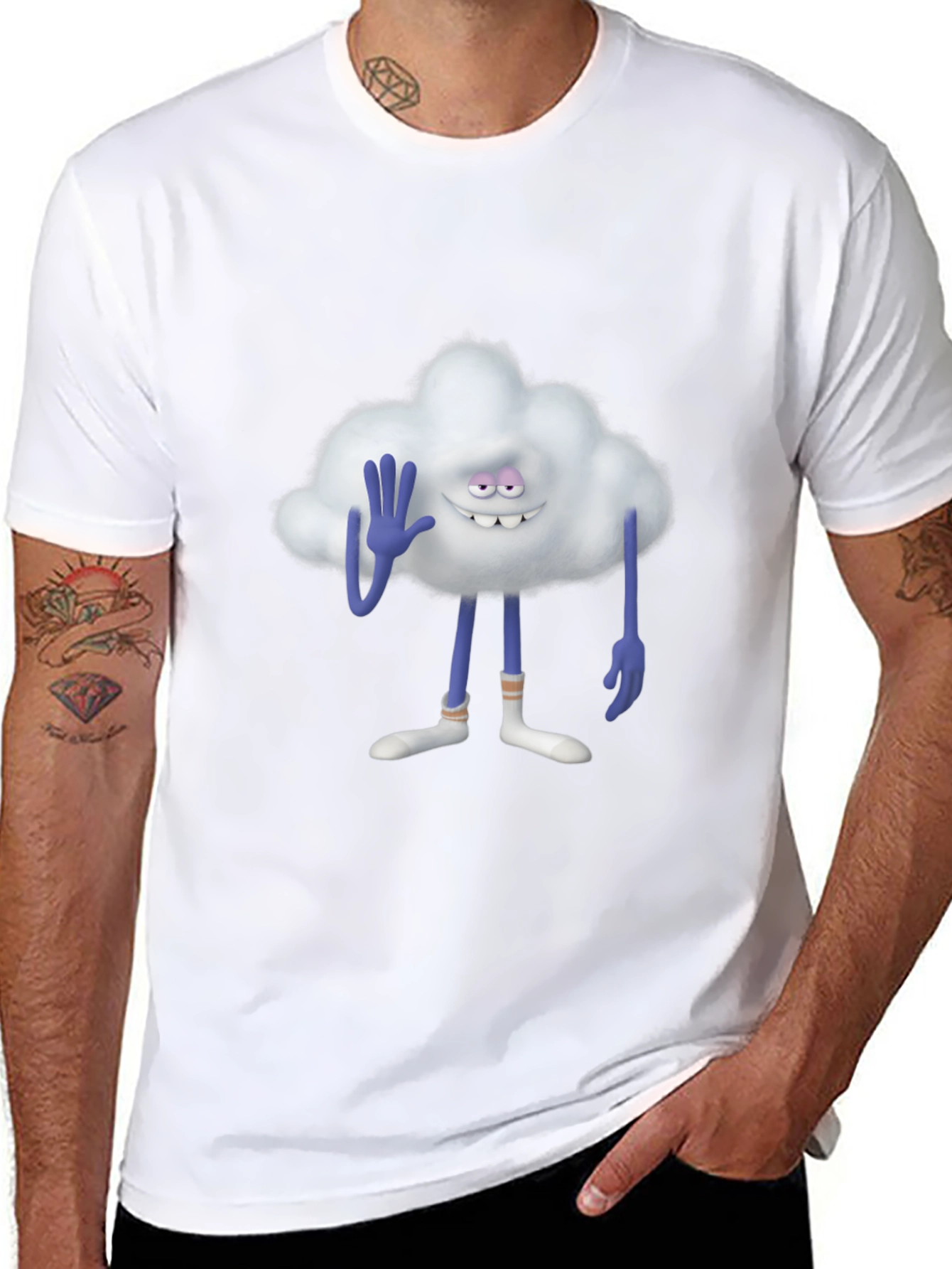 Black Cloud Guy Black T-Shirt view 8