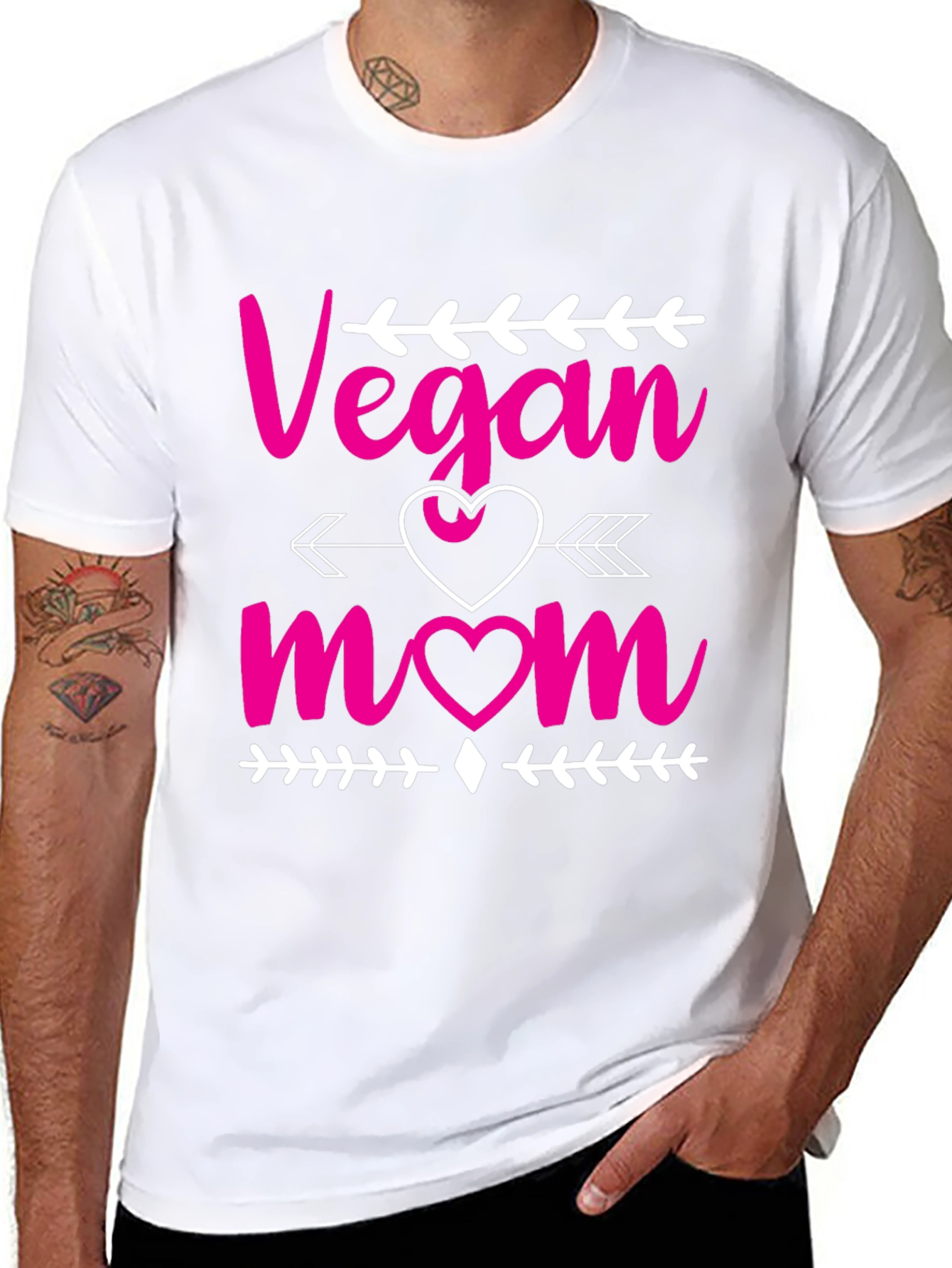 Black Vegan Mom Graphic T-Shirt - Black view 8