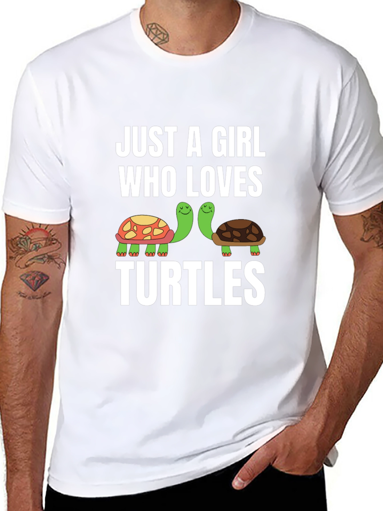 Black Just A Girl Who Loves Turtles Graphic Tee view 8