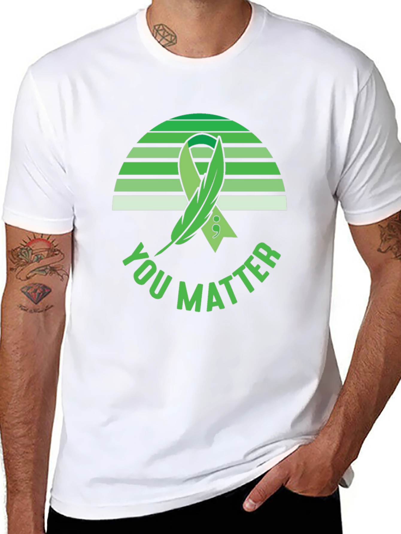 Black You Matter T-Shirt: Mental Health Awareness view 8