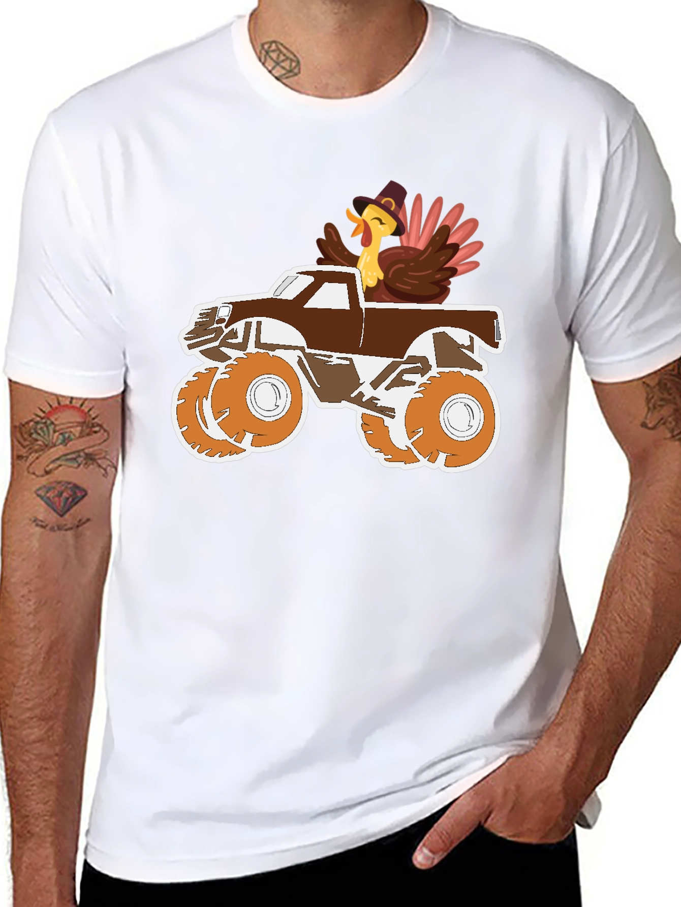 Black Turkey Monster Truck Graphic Tee view 8