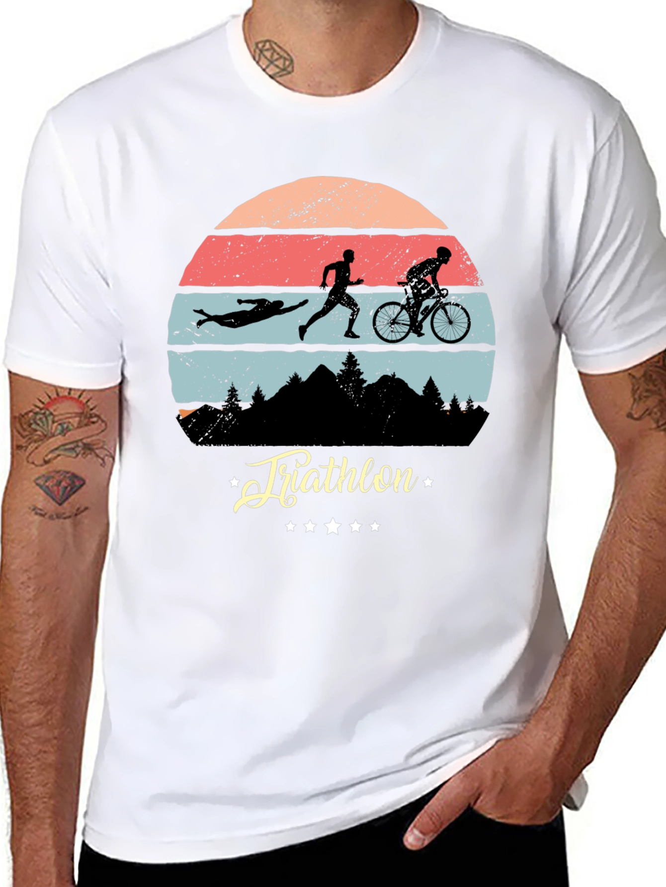 Black Triathlon Silhouette T-Shirt view 8