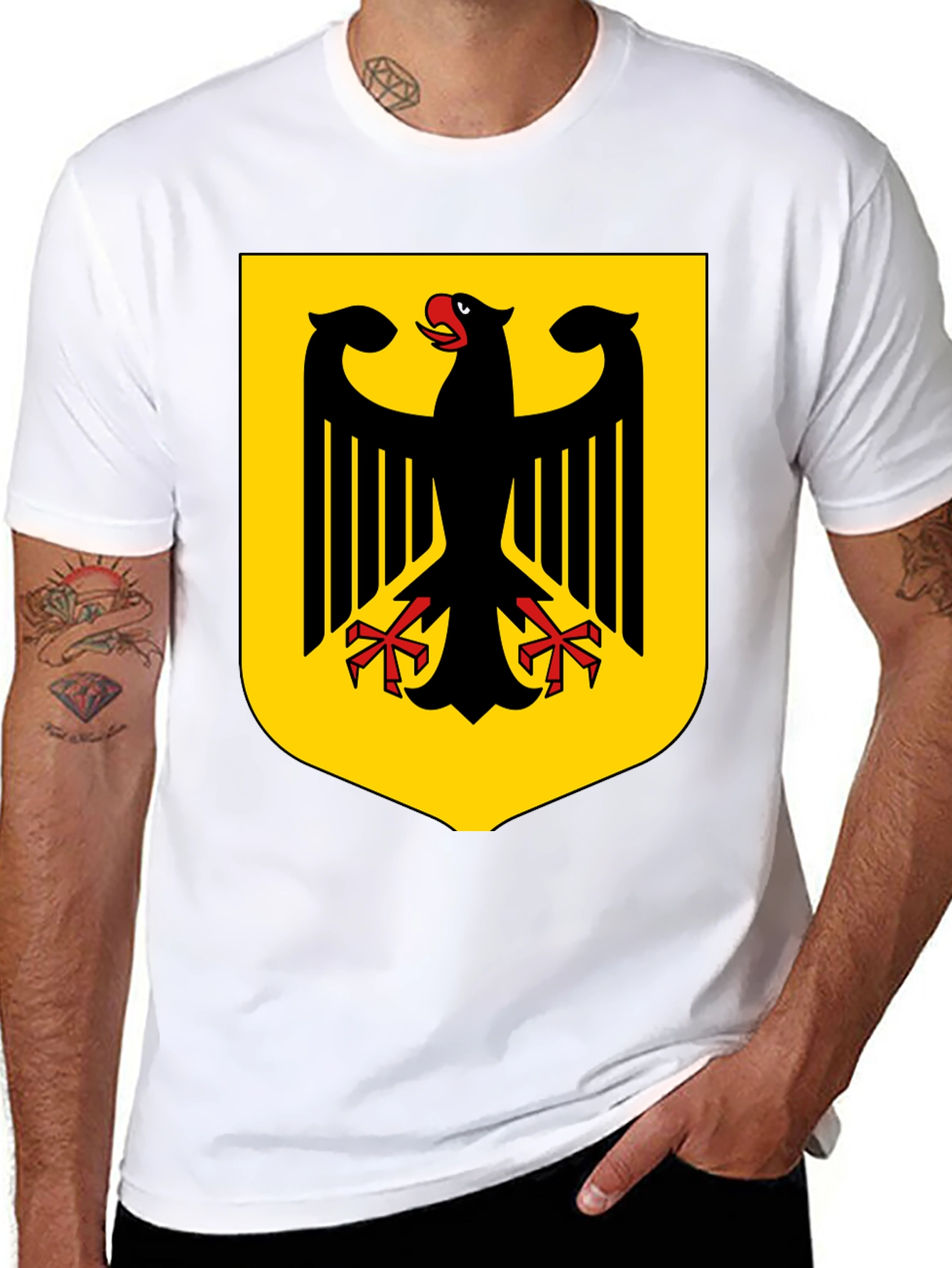 Black German Eagle Crest Black T-Shirt view 8