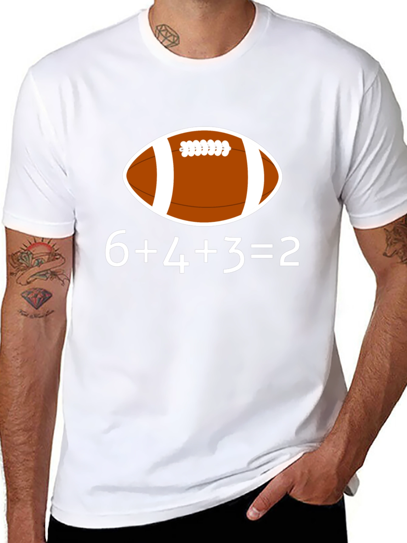 Black Funny Football Math T-Shirt view 8
