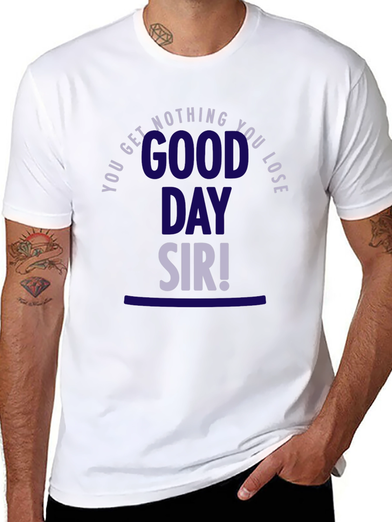 Black Good Day Sir! Graphic Tee - Black view 8