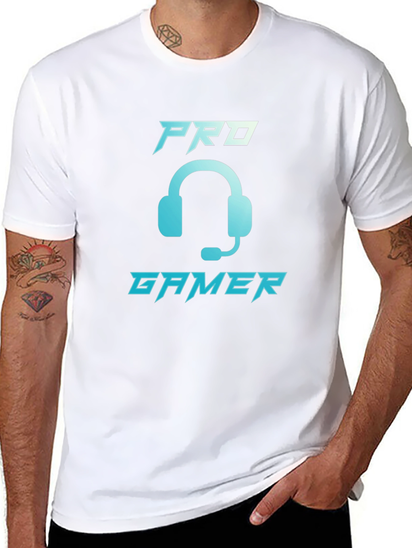 Black Pro Gamer Graphic T-Shirt - Black Cotton Tee view 8