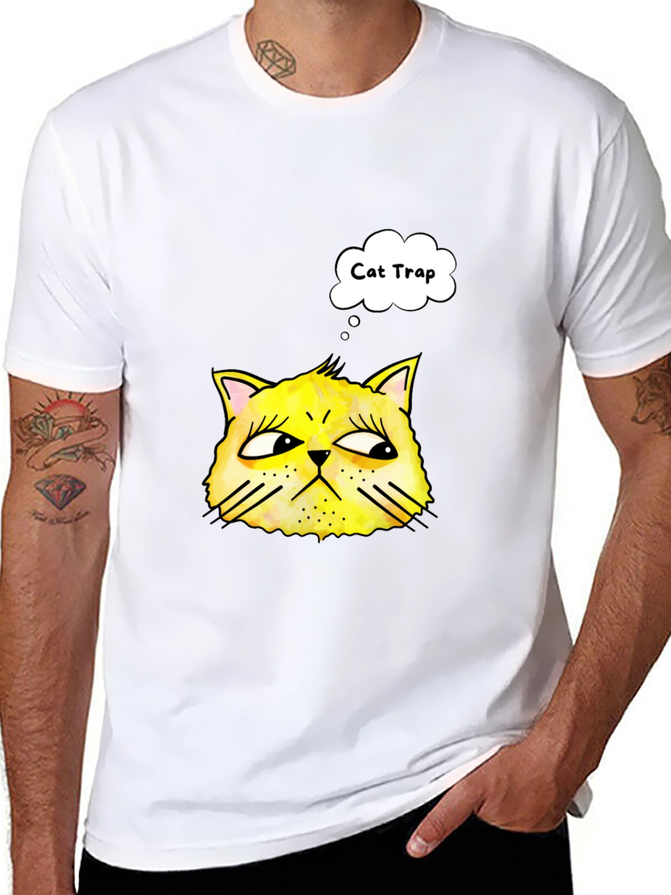 Black Cat Trap T-Shirt - Funny Graphic Tee view 8