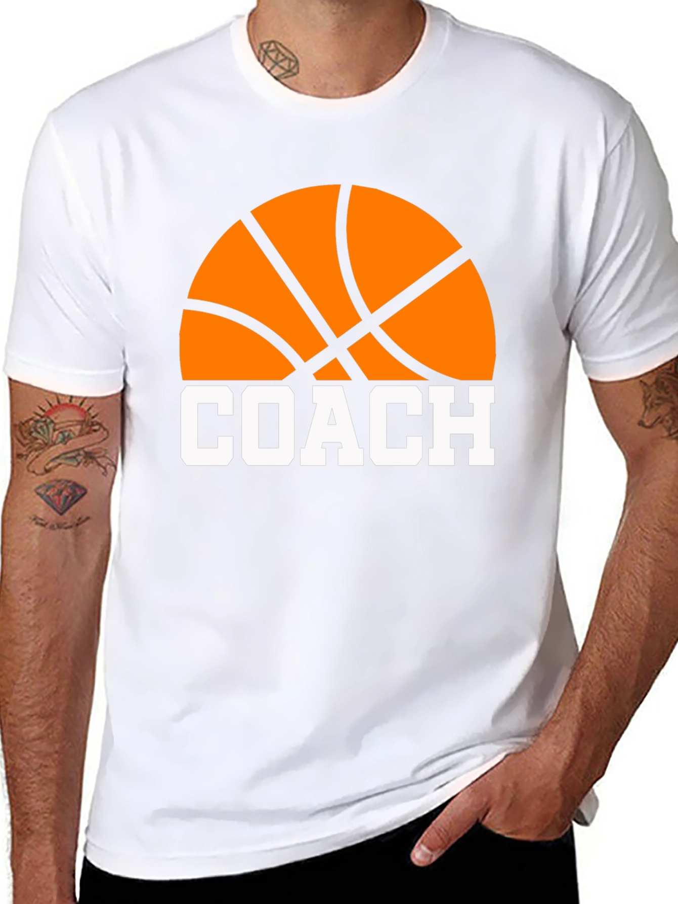 Black Basketball Coach T-Shirt view 8