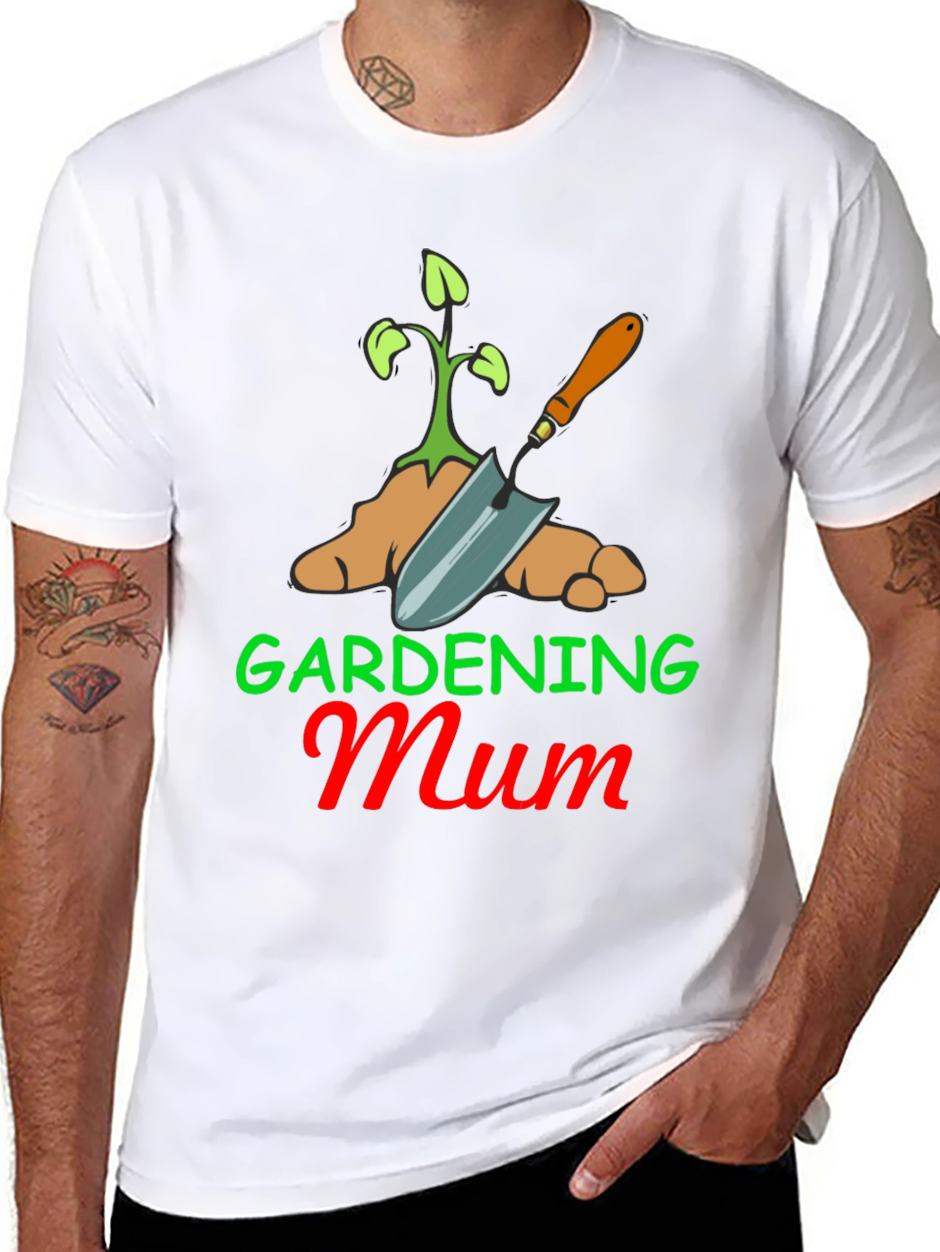 Black Gardening Mum T-Shirt - Black Cotton Blend view 8