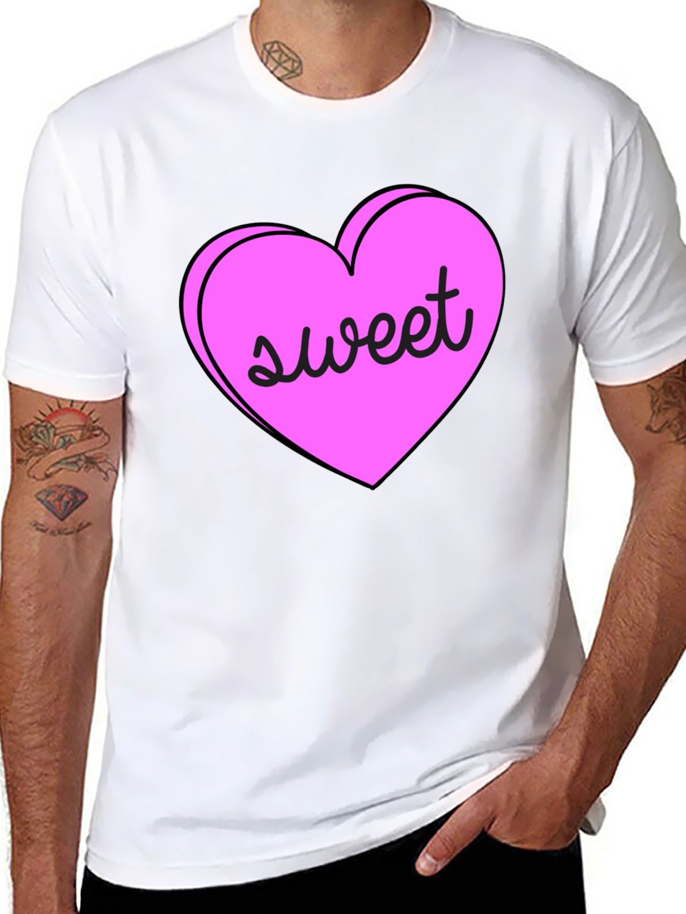 Black Sweet Heart Valentine's Day T-Shirt view 8