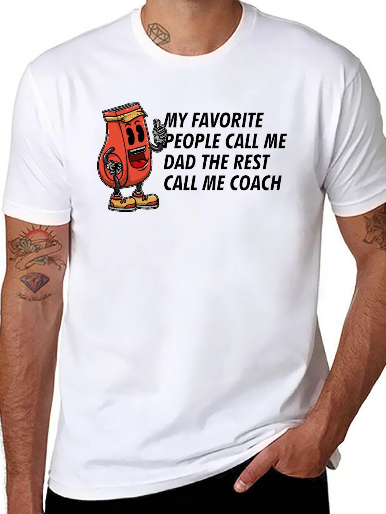 Black Dad Coach Funny T-Shirt view 8