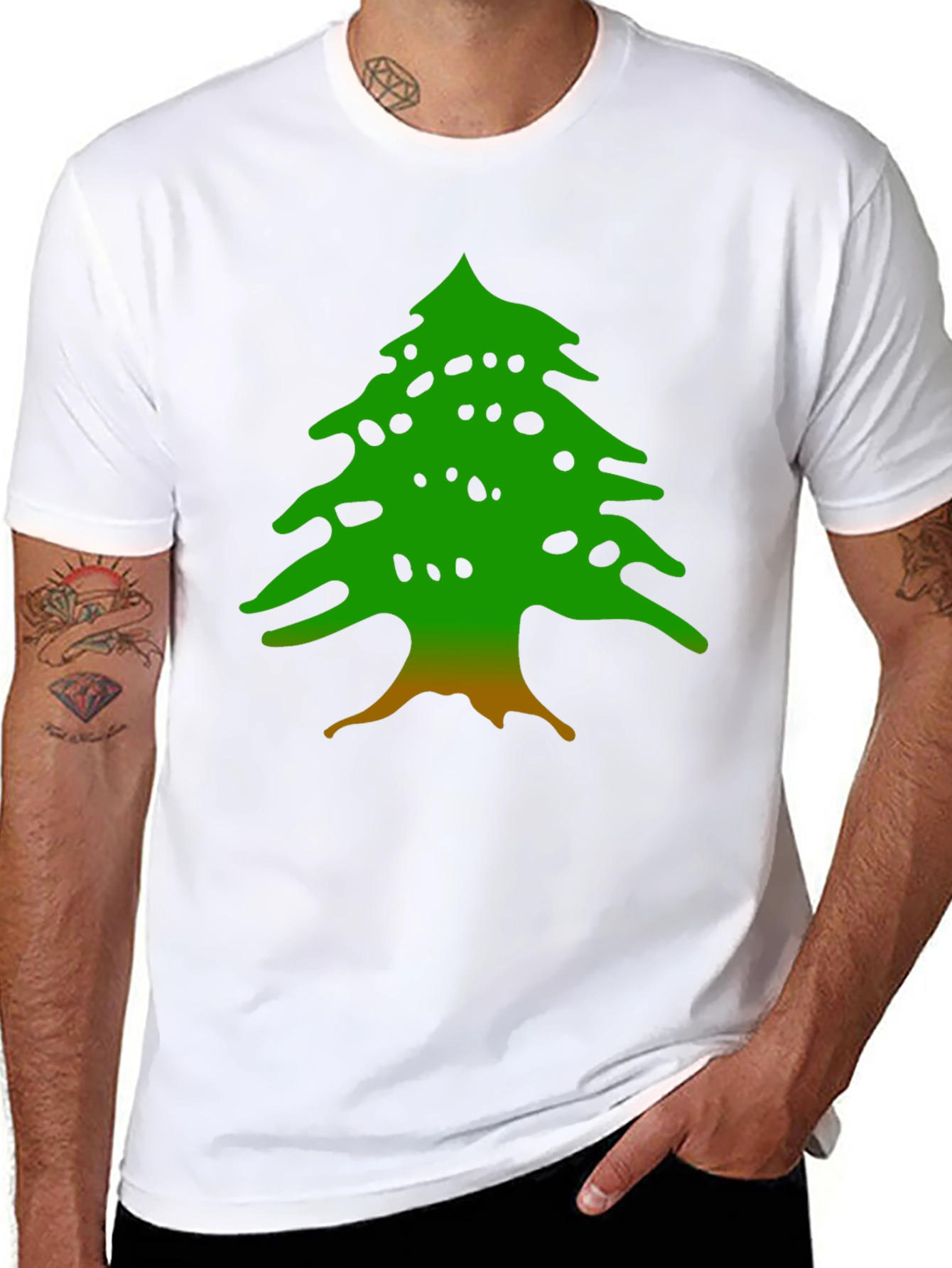 Black Lebanese Cedar Tree Graphic Tee view 8