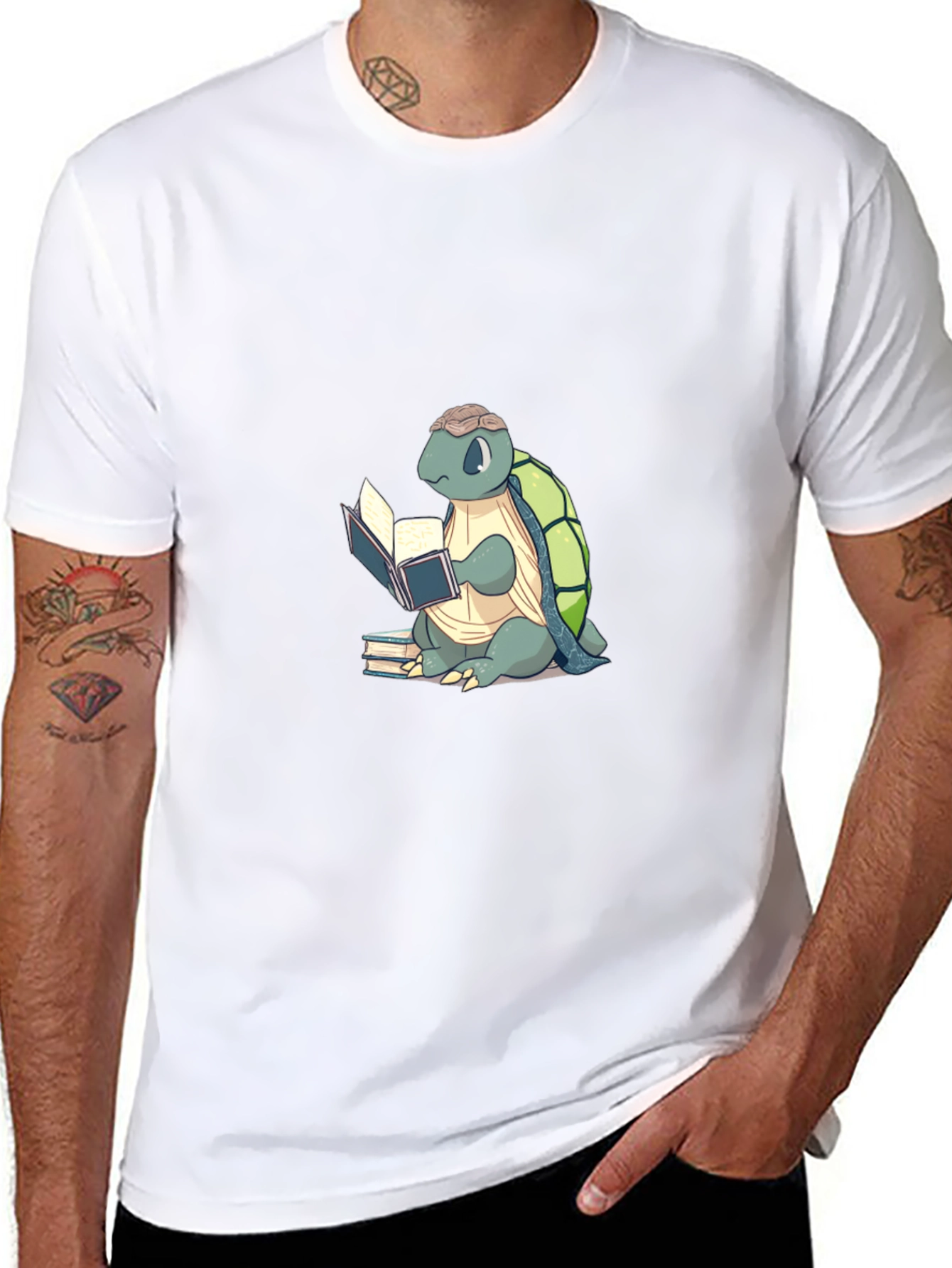 Black Bookish Turtle Graphic T-Shirt - Black view 8