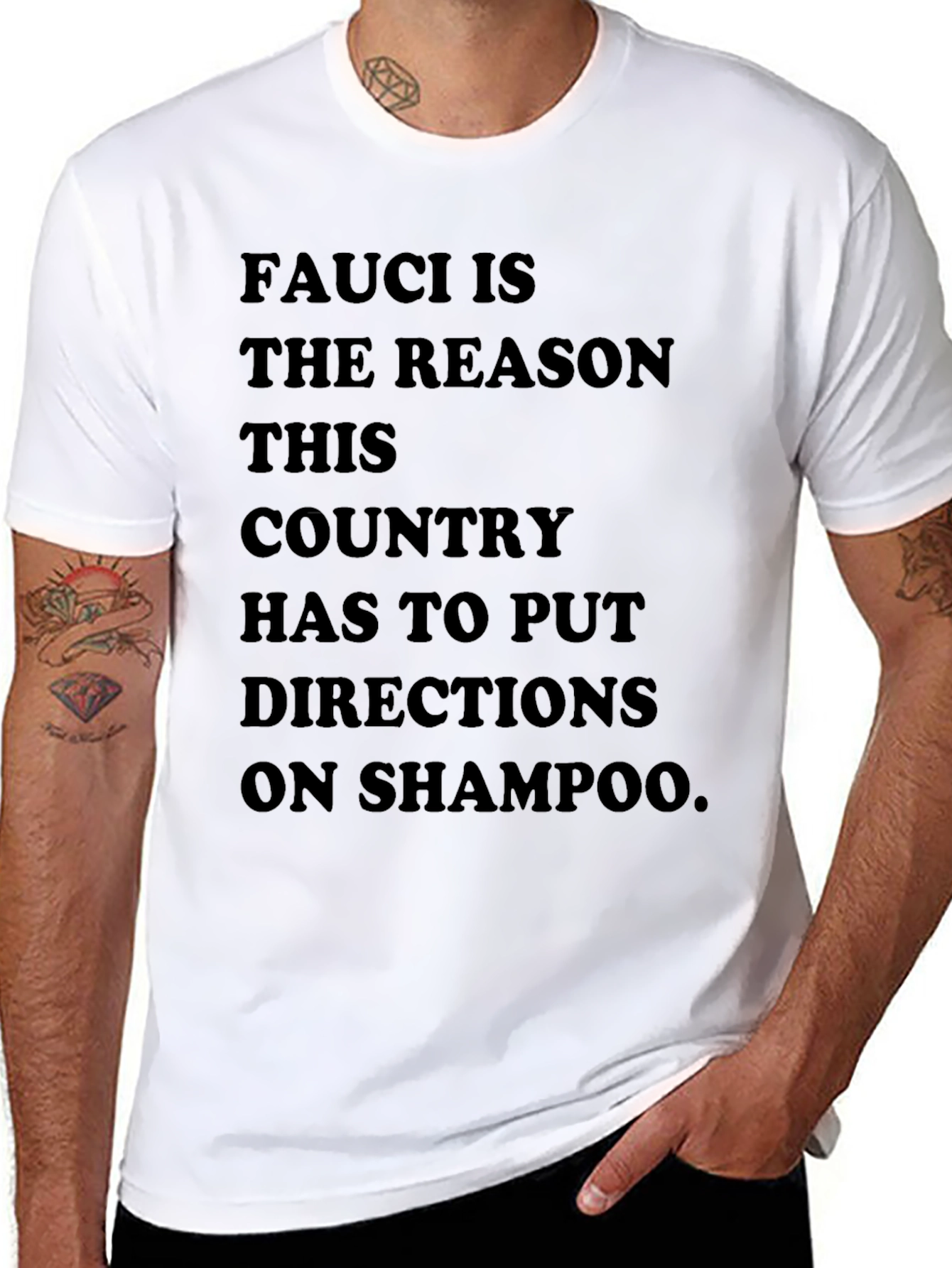 Black Fauci Shampoo Direction Tee view 8