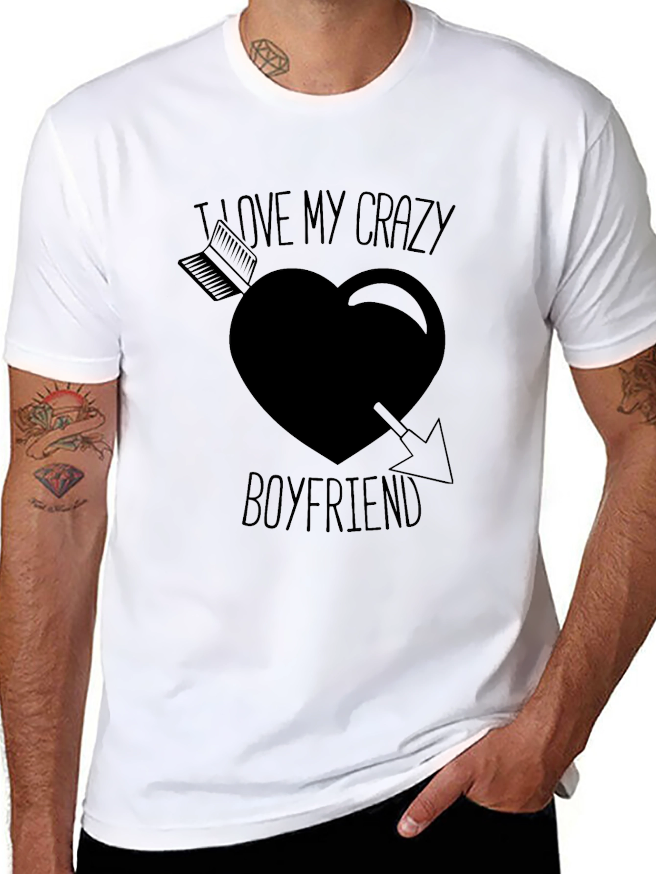 I Love My Crazy Boyfriend Graphic T-Shirt - 8