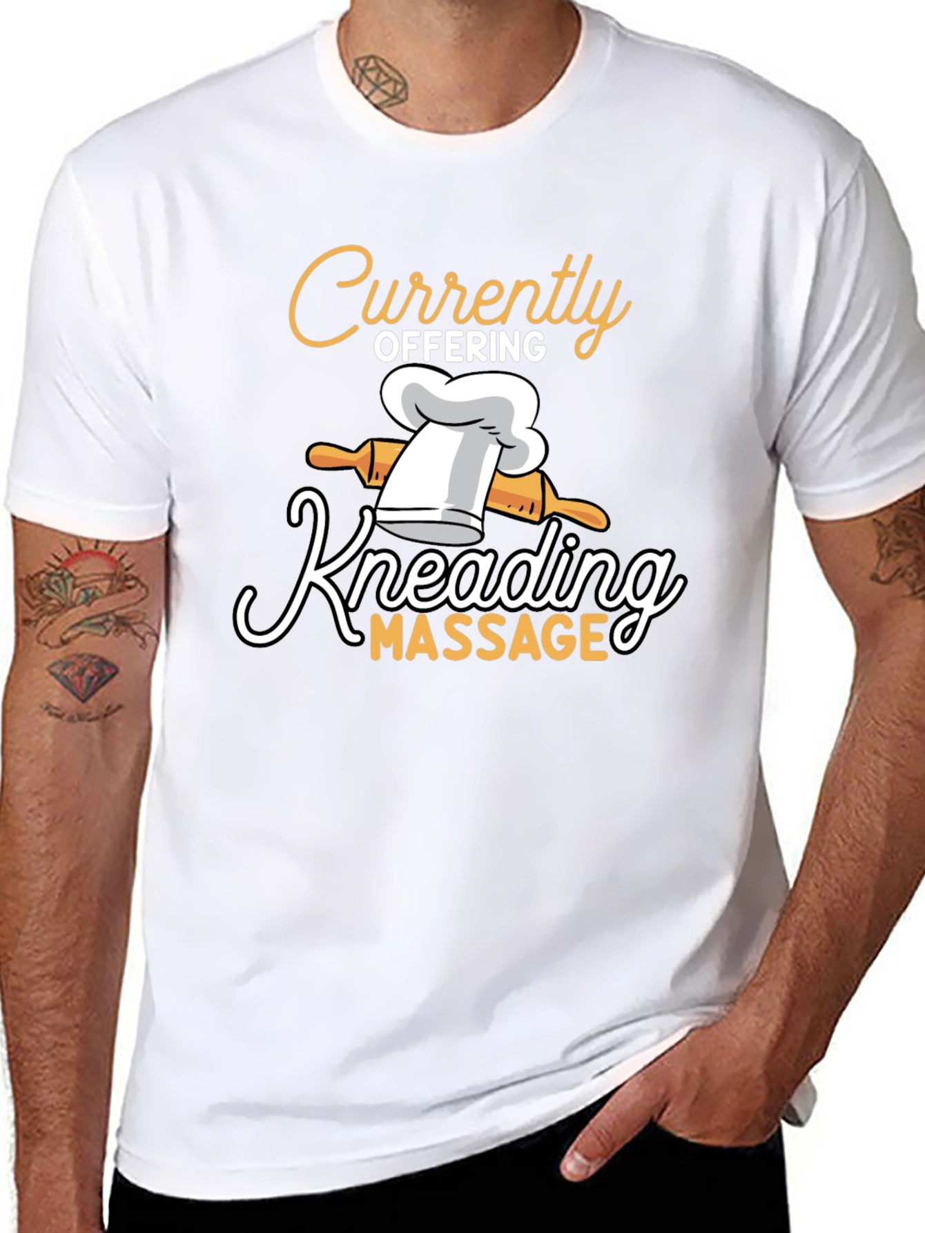 Black Kneading Massage T-Shirt - Funny Chef Tee view 8
