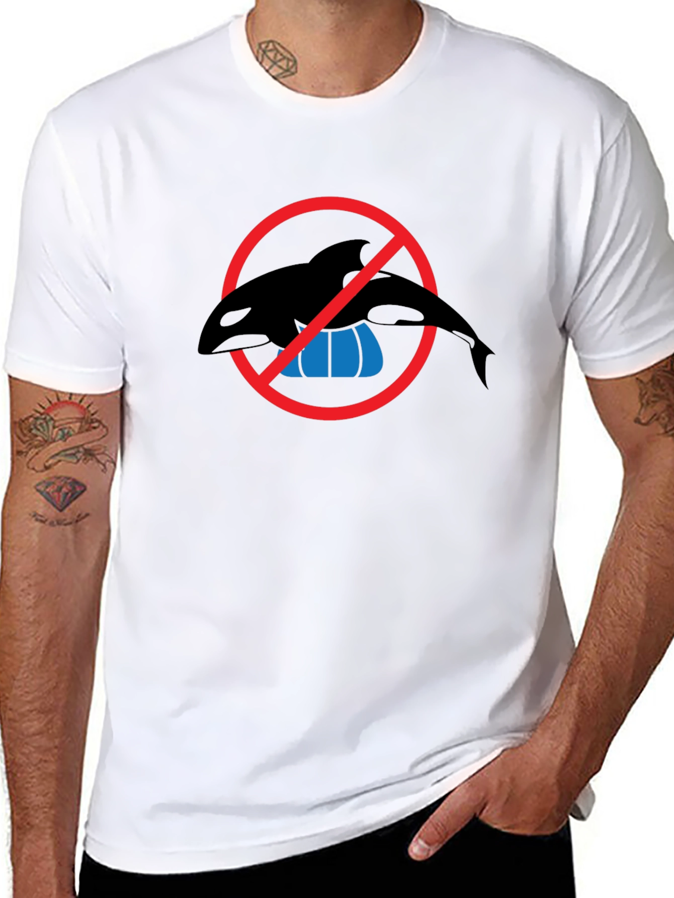 Black Anti-Orca Show Black T-Shirt view 8
